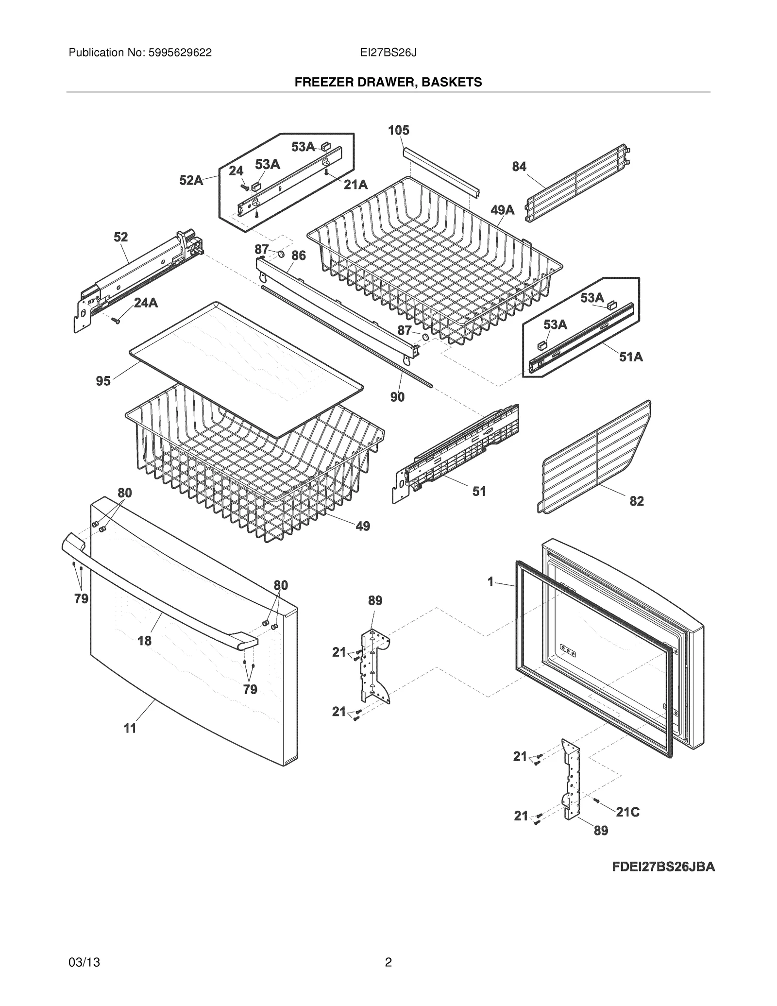 FREEZER DRAWER, BASKETS