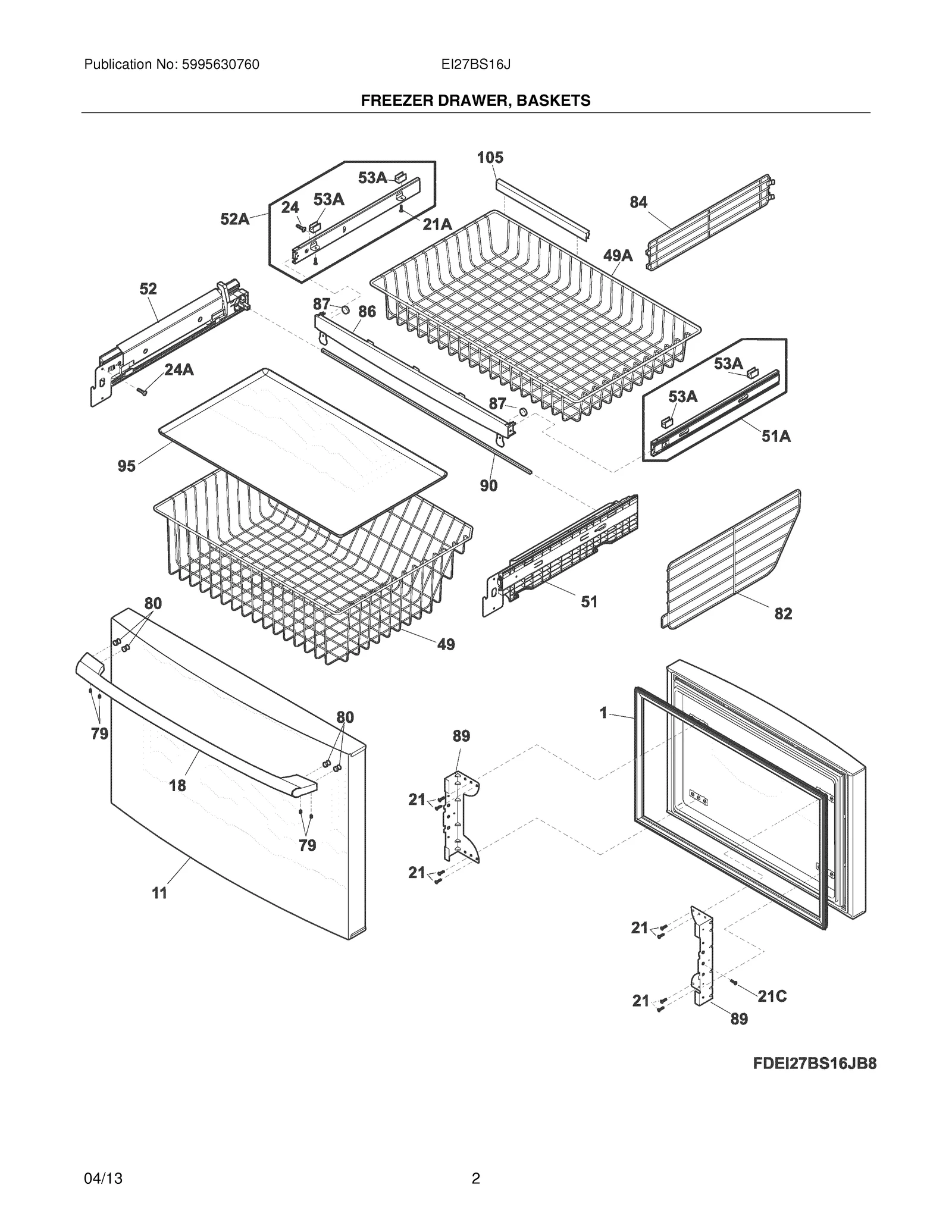 FREEZER DRAWER, BASKETS