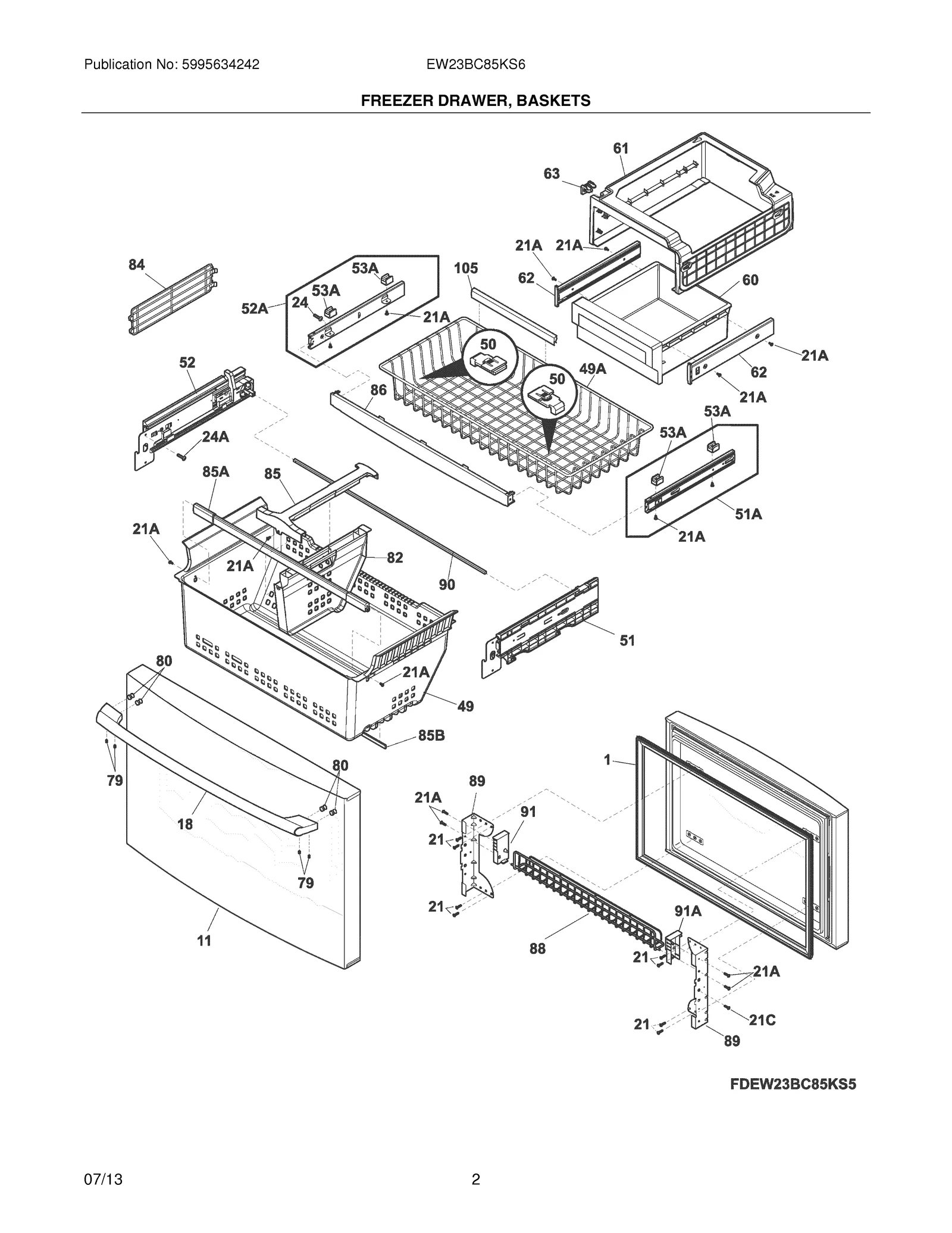 FREEZER DRAWER, BASKETS