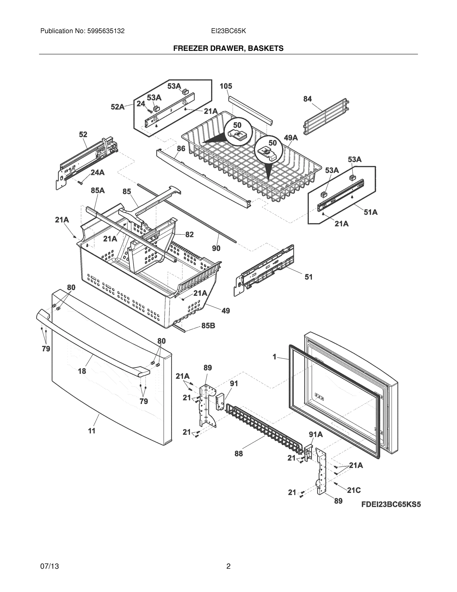 FREEZER DRAWER, BASKETS