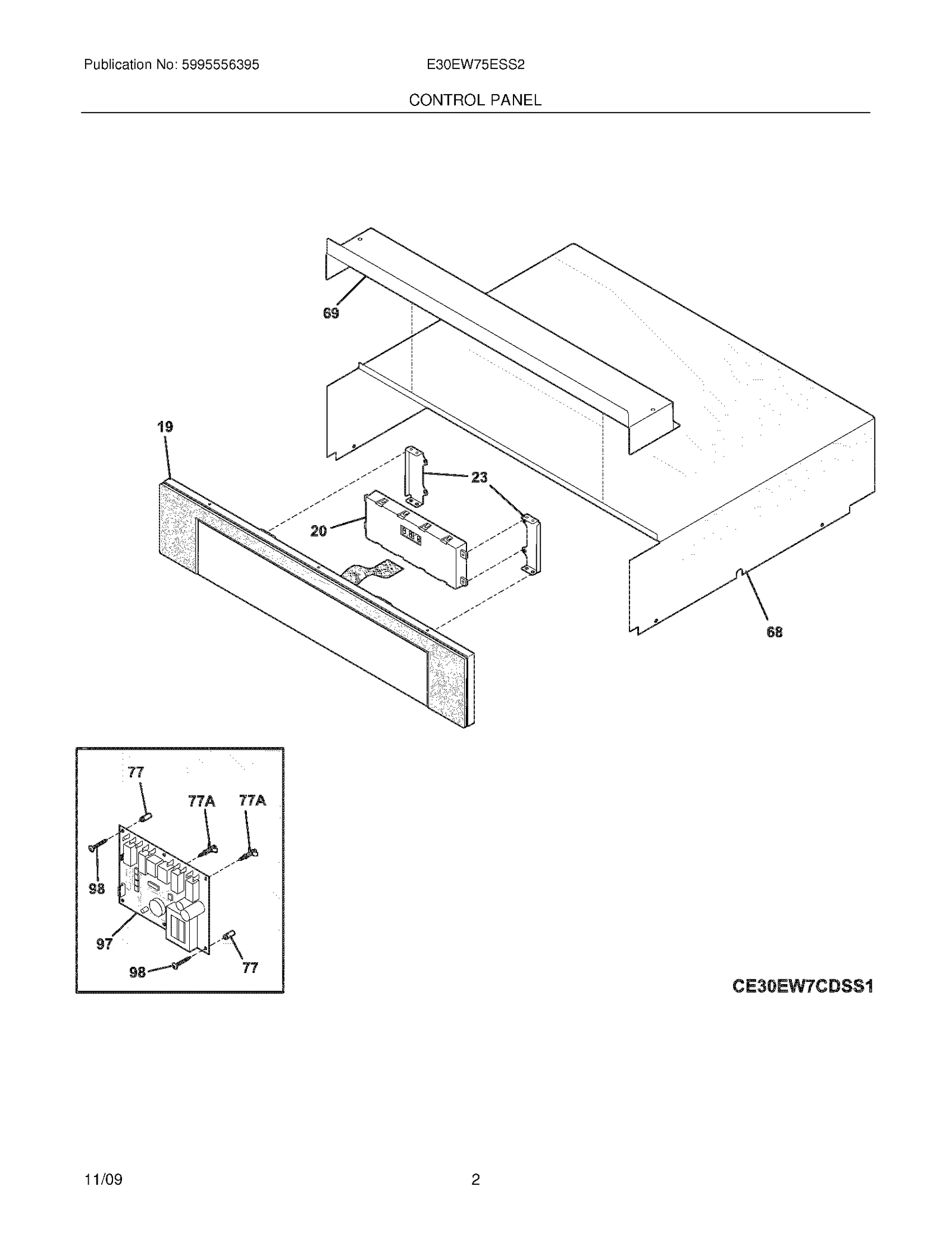 Control Panel Assembly with Stainless Steel Trim