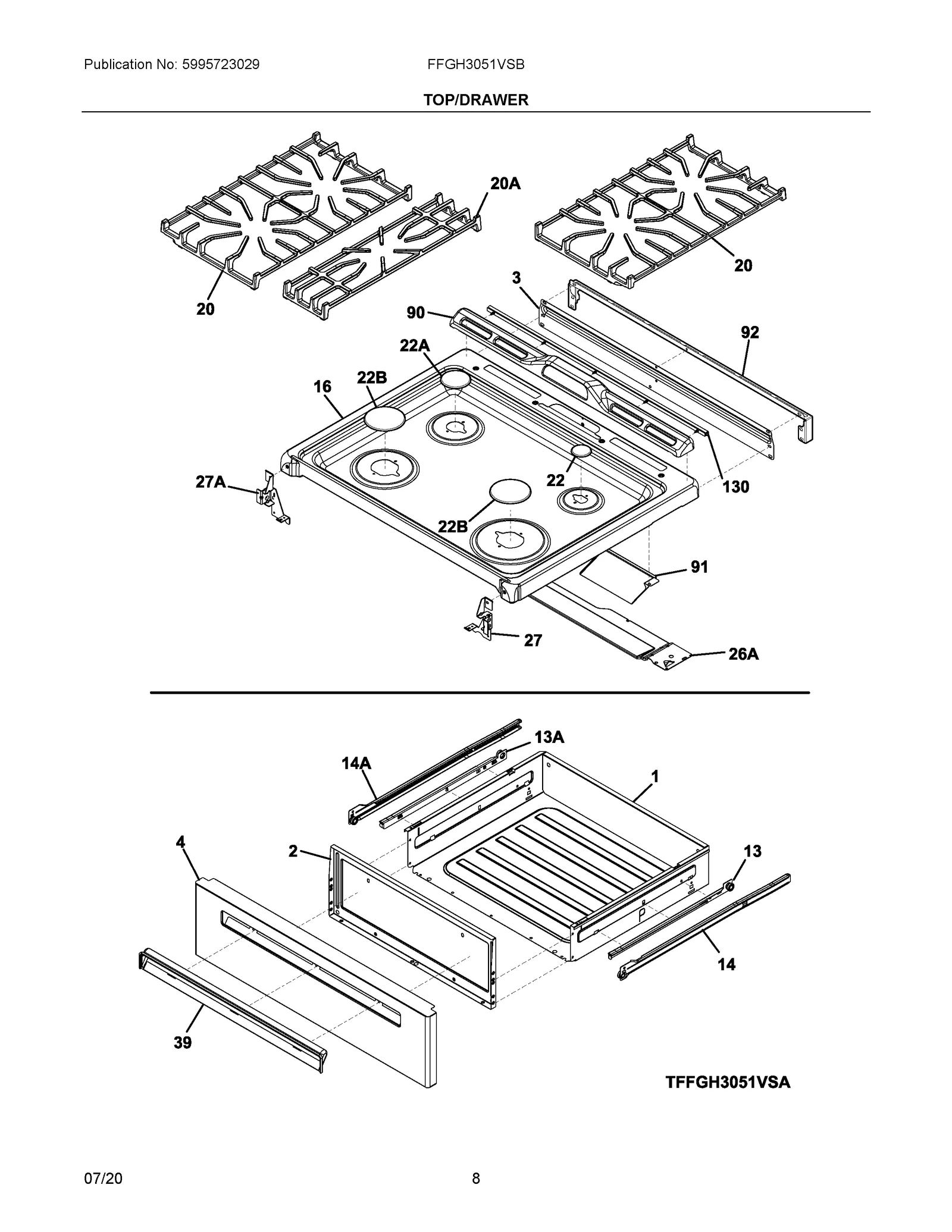 Surface Burner Grate Center