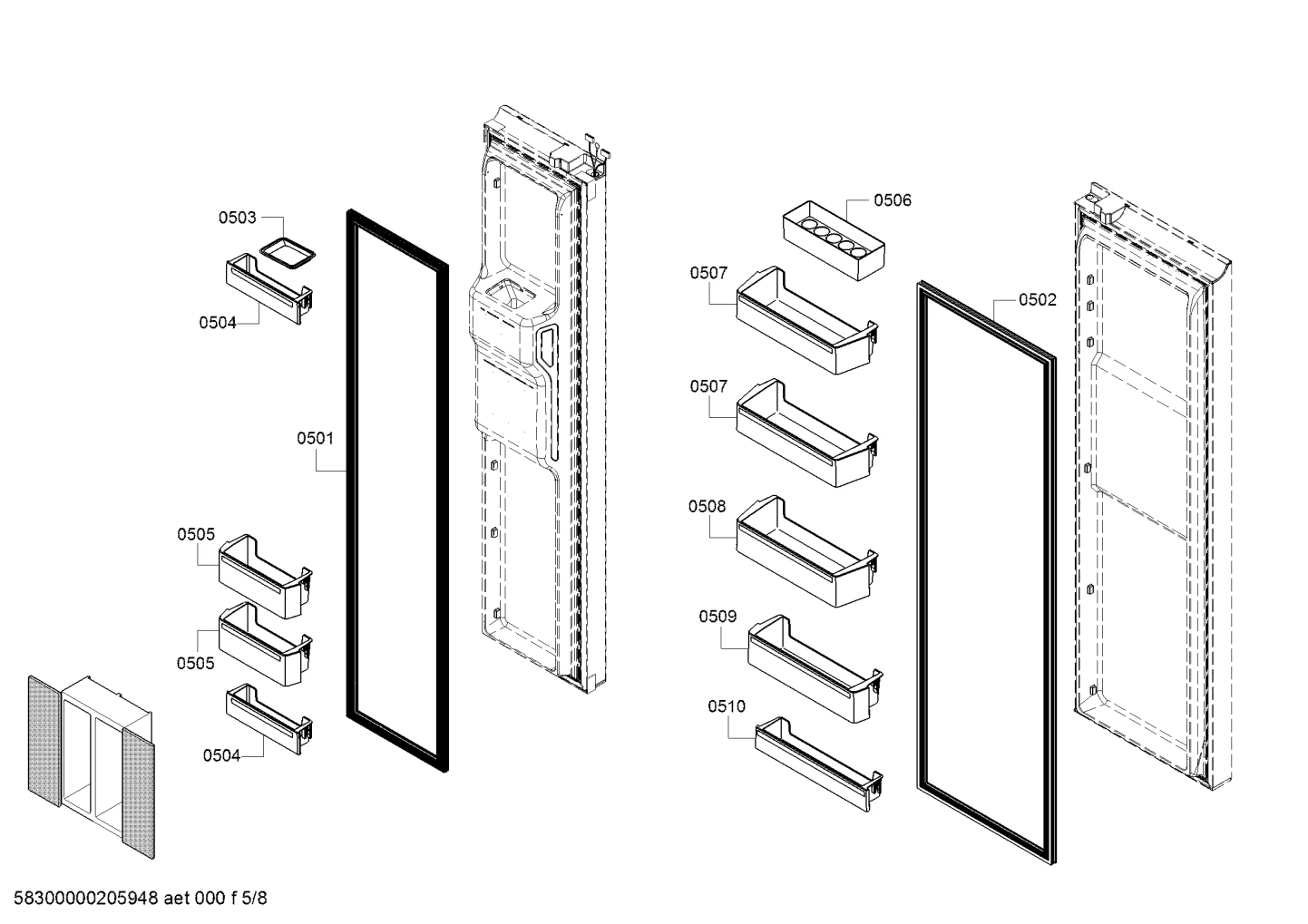 Freezer Door Shelf, Small