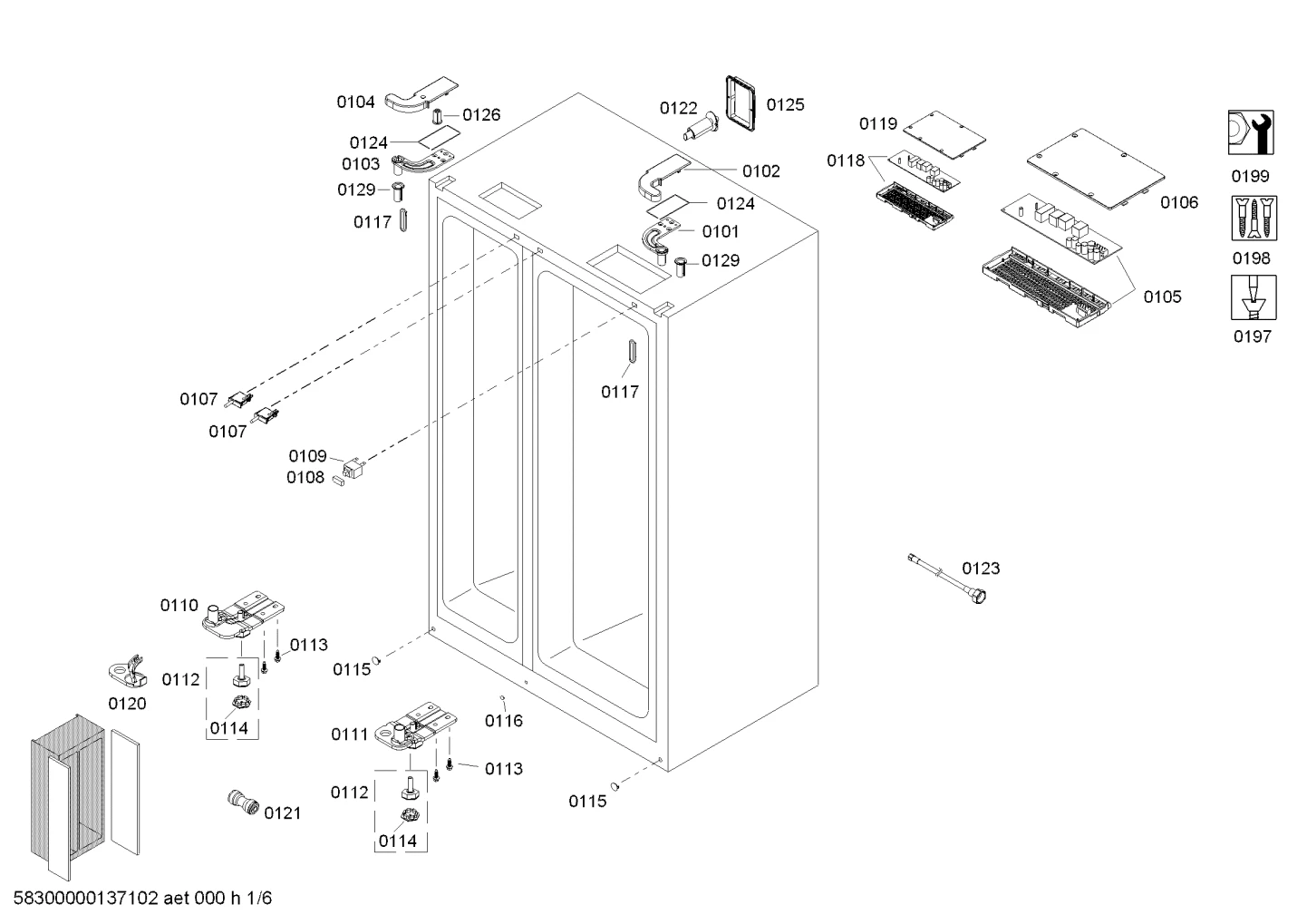 Door & Housing, Hinges (0101-0199)