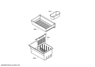 drawers, shelves trays (0801-0804)