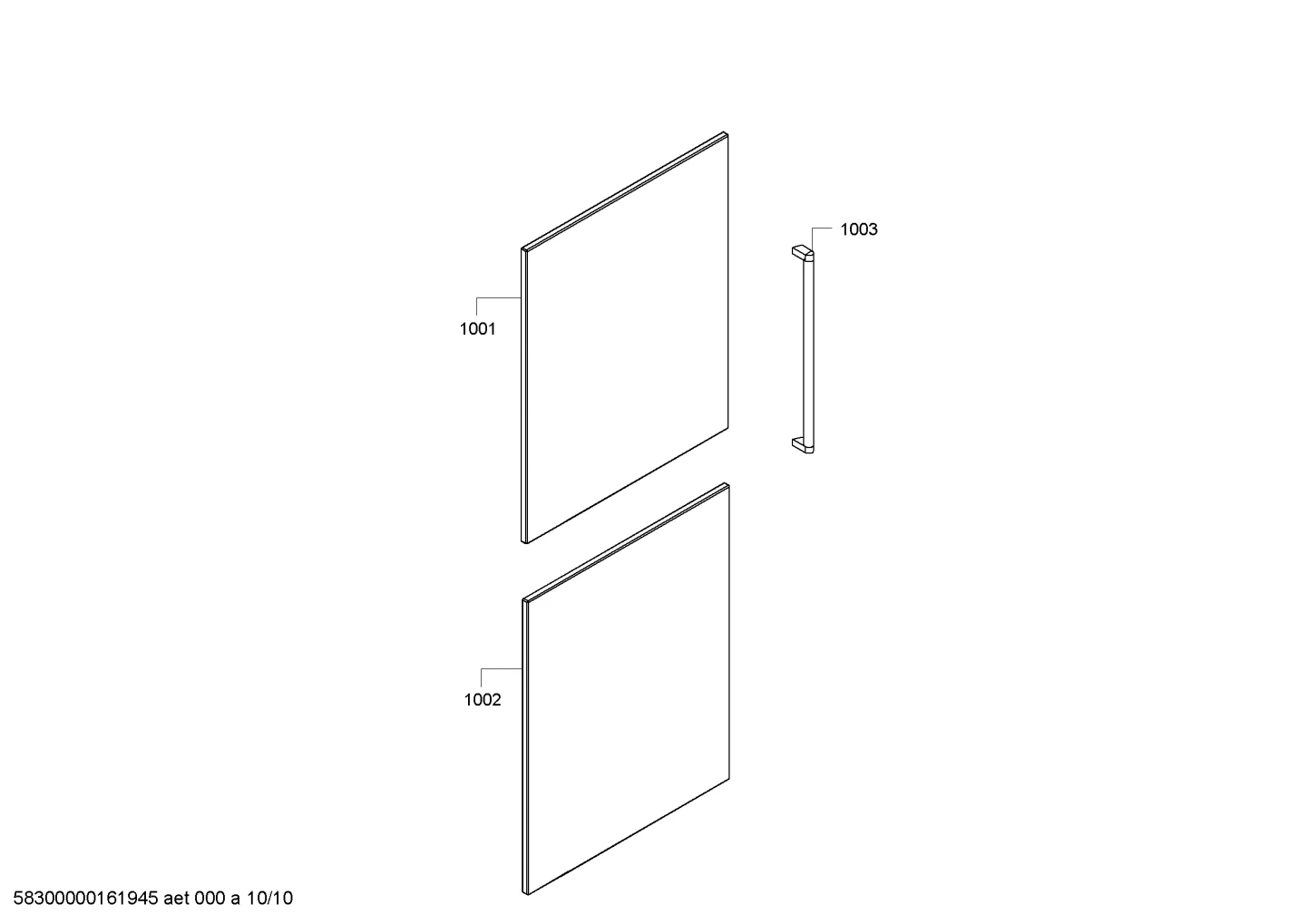 Door Handle - Complete - 30" (72 Cm) Fridge/Freezer Combination