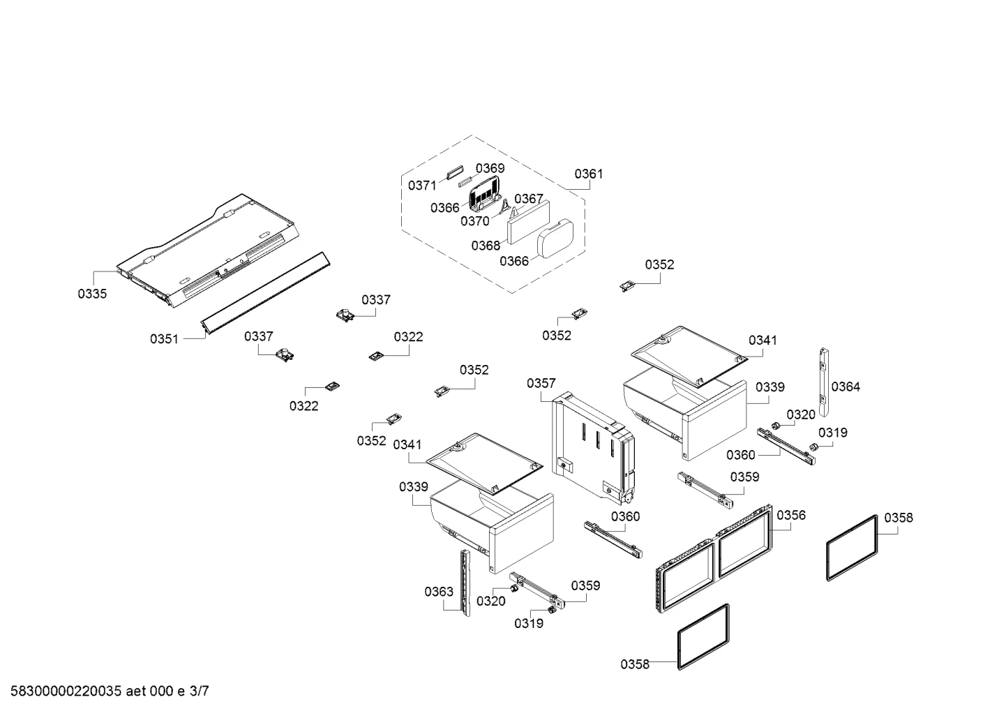 Shelf Division Wall With Airflow KFN96AV1