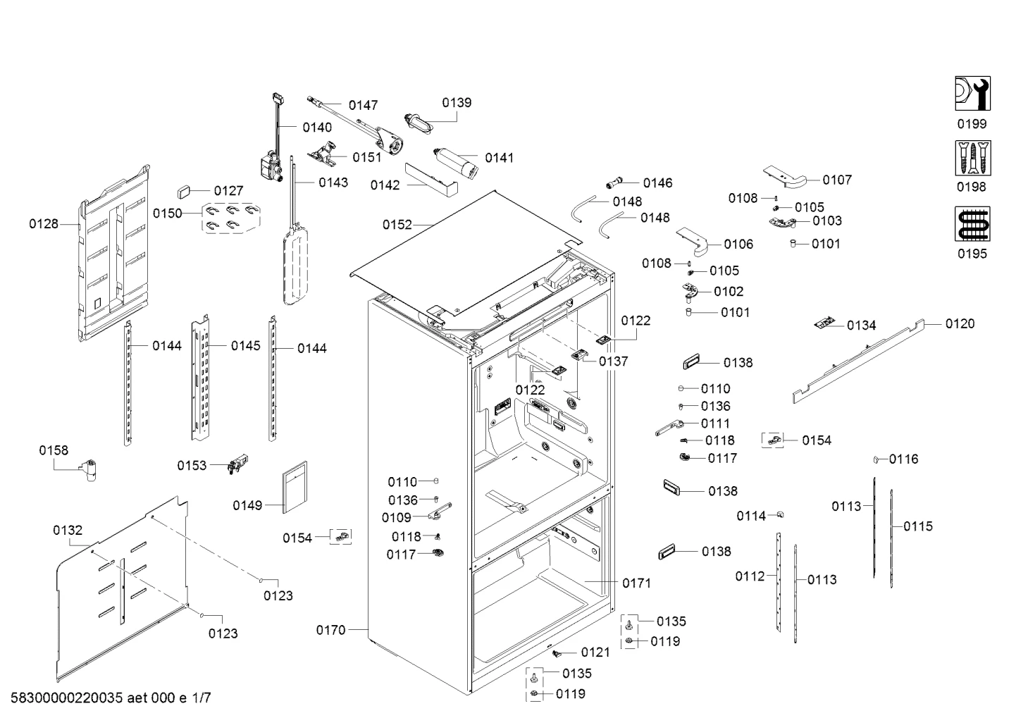 Door & Housing, Hinges (0101-0198)