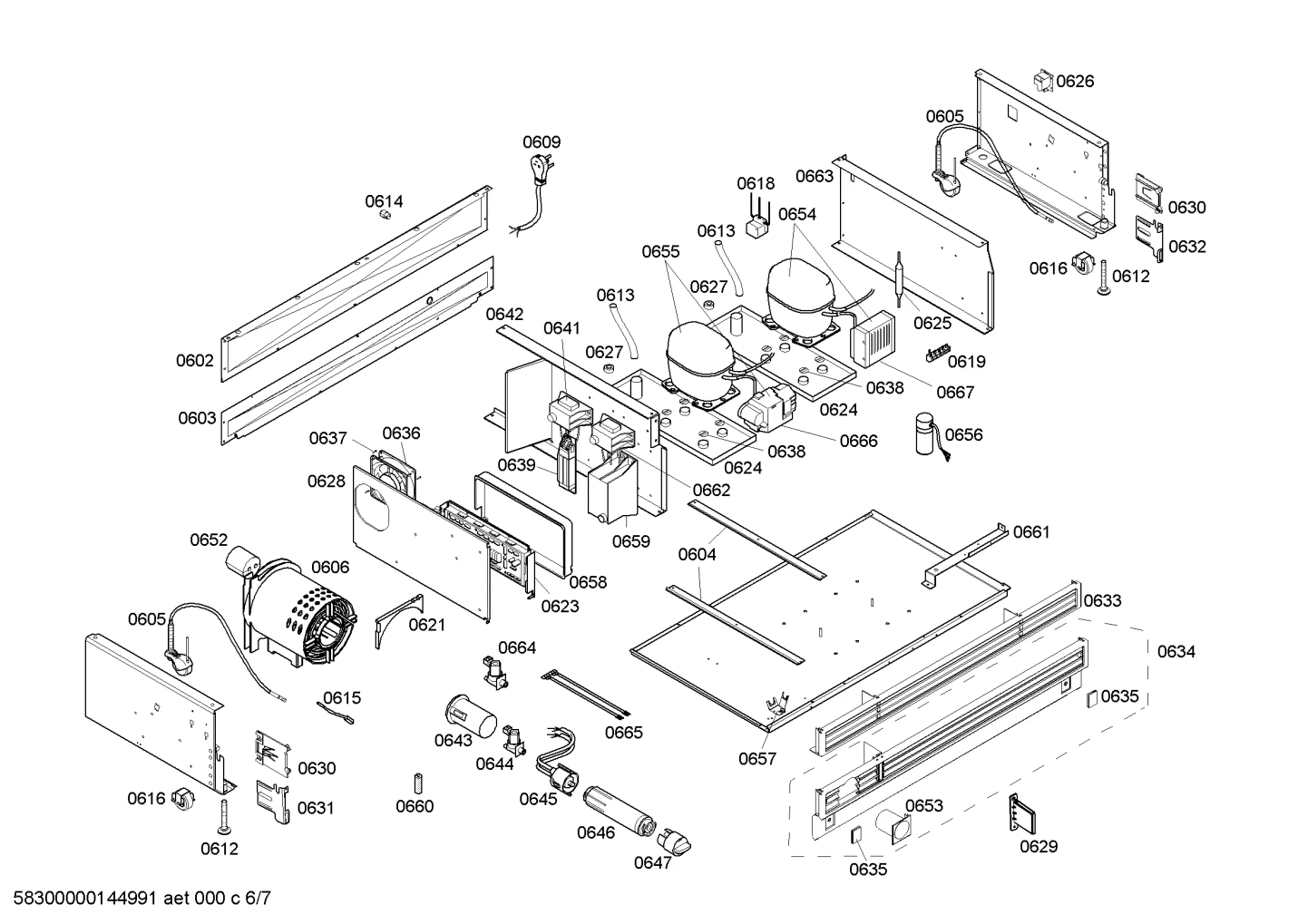 Panel Aggregate Side Panel-Left-Complete-For Bottom Mount Models
