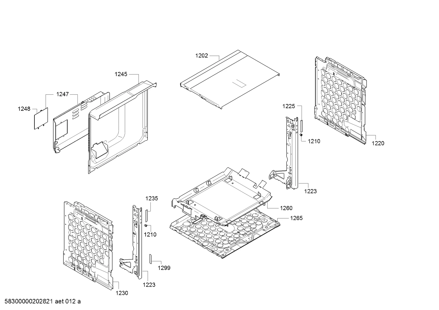 Housing Part Inner Back Wall + Groove + Grounding Bar