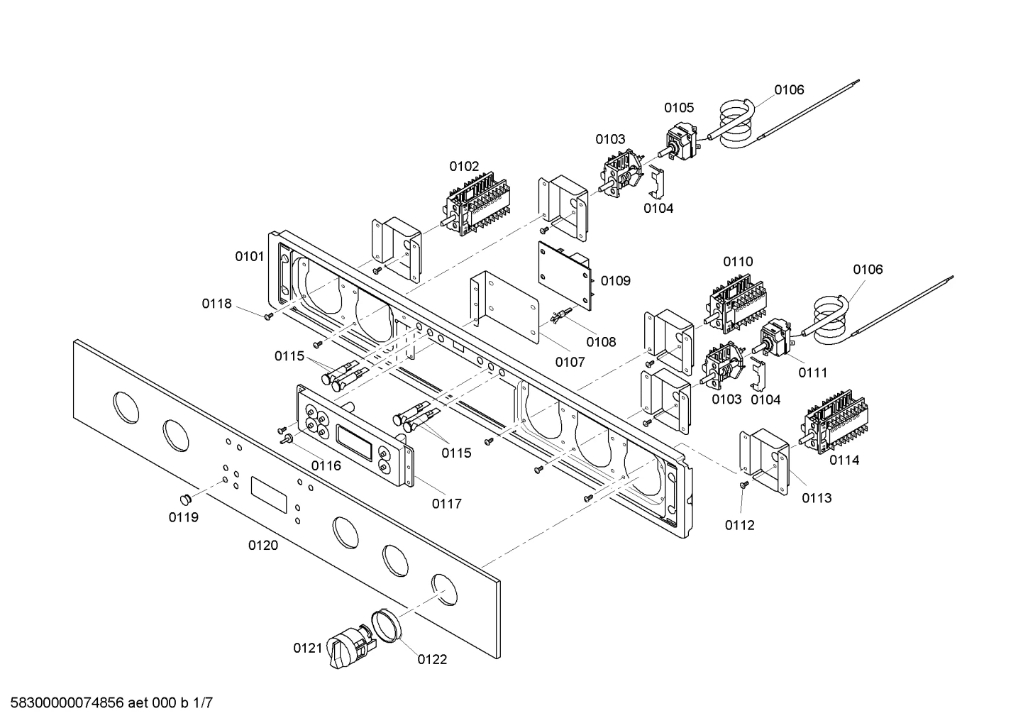 Screws, thermostats (0101-0121)