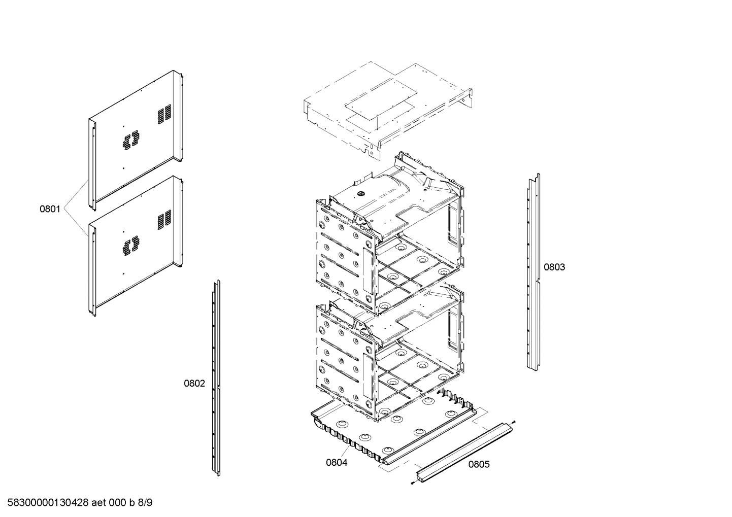 Worktop Housing Cover, Rear, Small