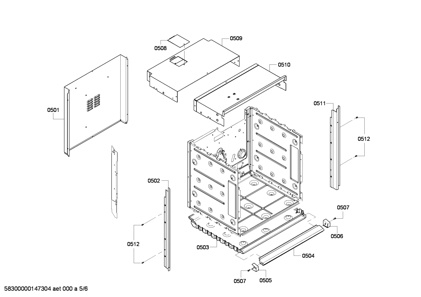 Top Front Housing Cover W/ Diverter Bracket, 27", SVC