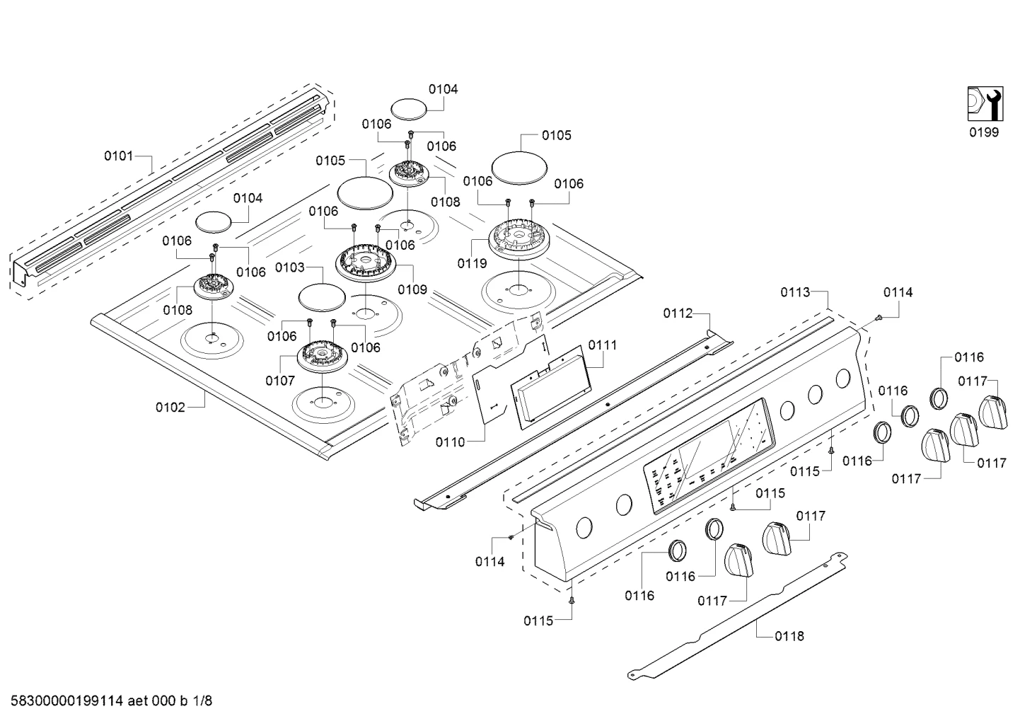 Screws, othergasparts (0101-0199)