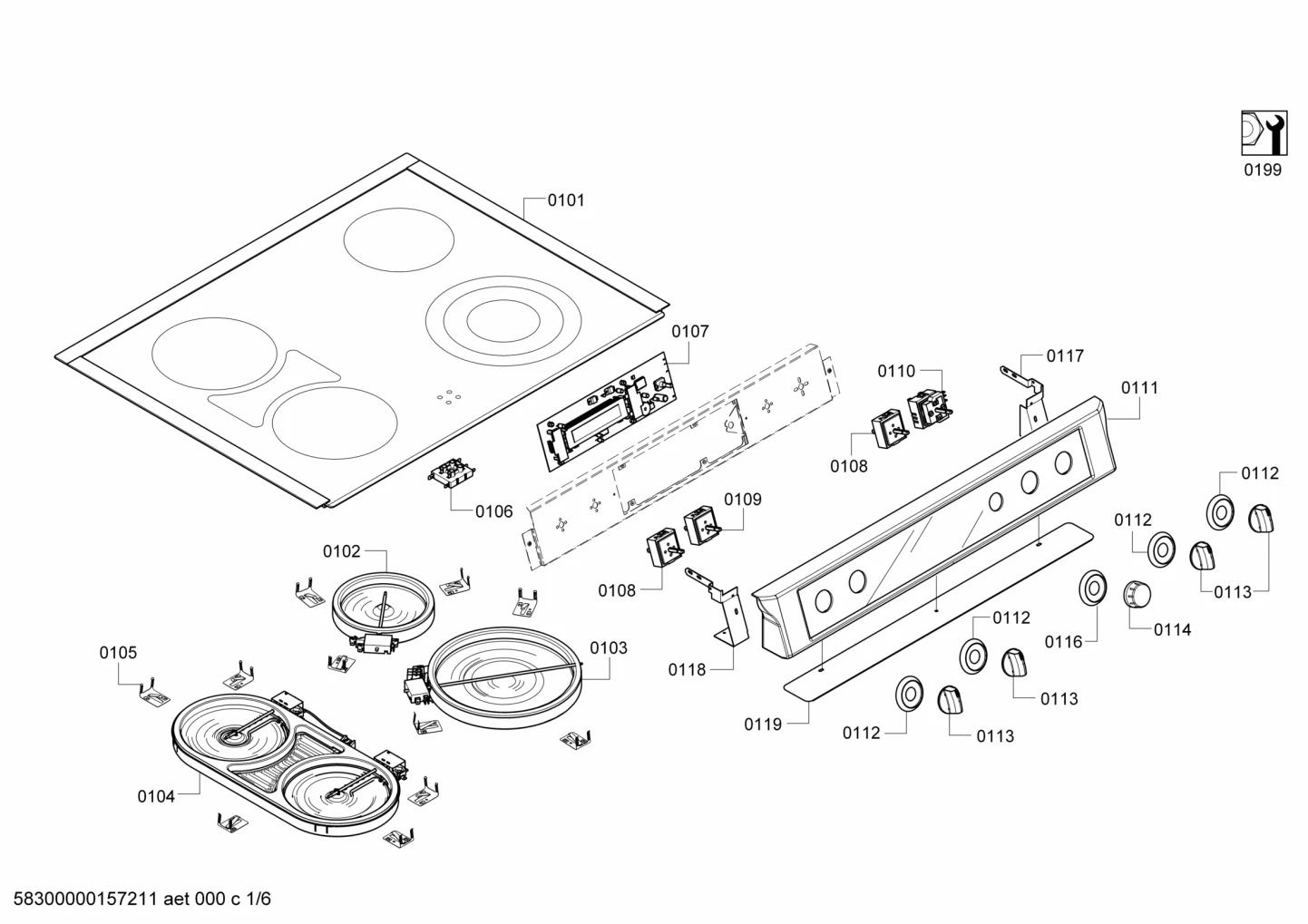 heatingparts, hobtops (0101-0199)