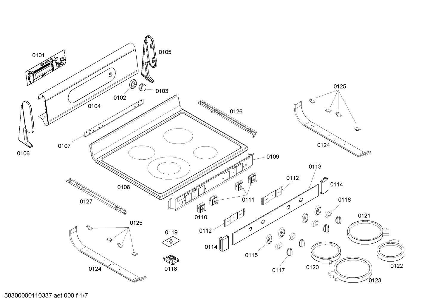 Springs, heatingparts (0101-0154)