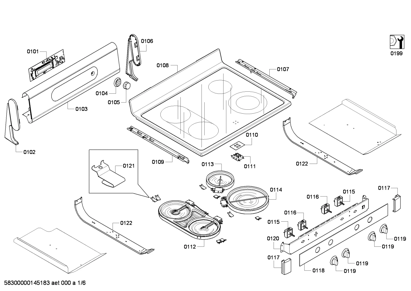 Door & Housing, hotplates (0101-0199)