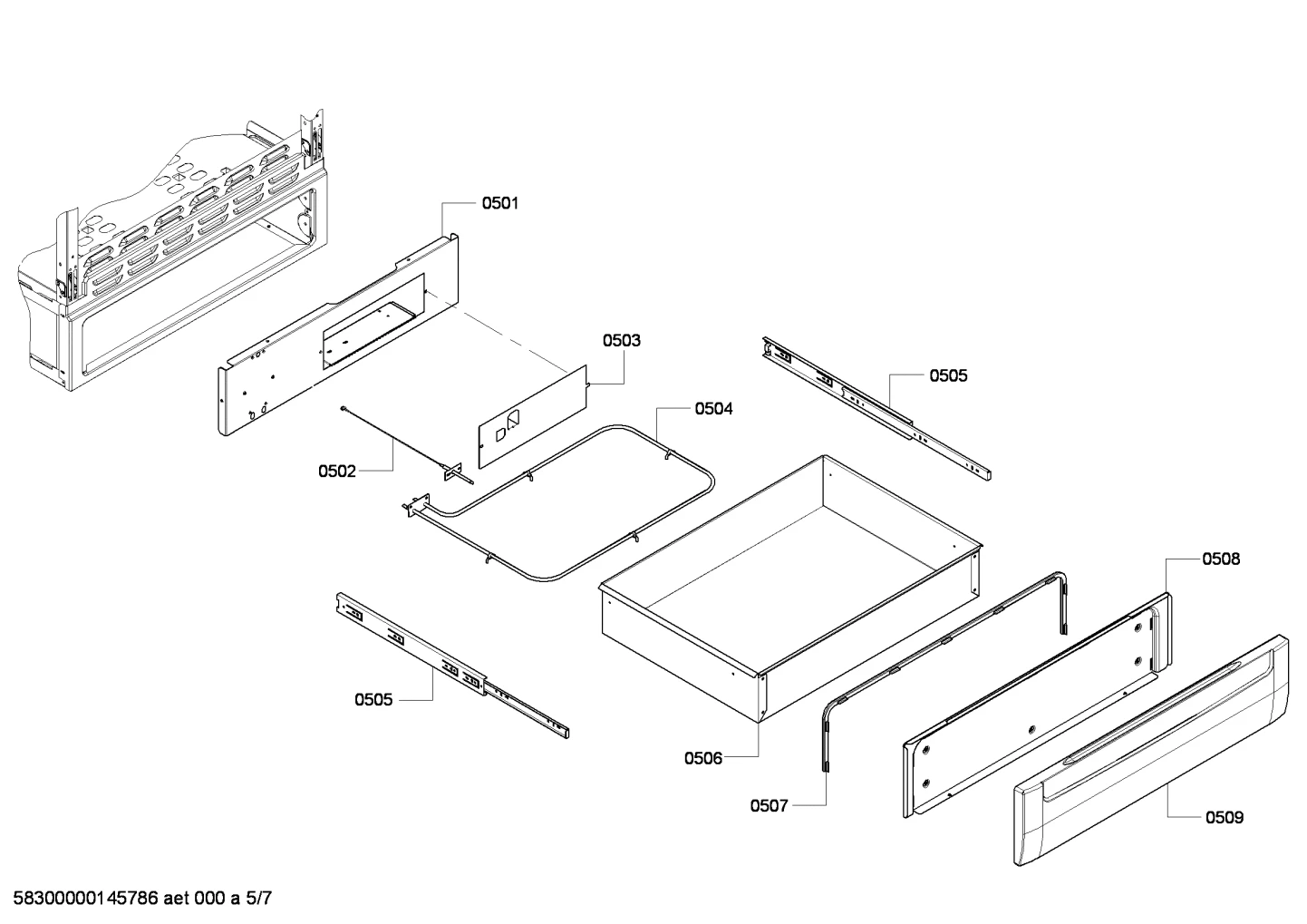Panel Cover, Drawer, Rear Access