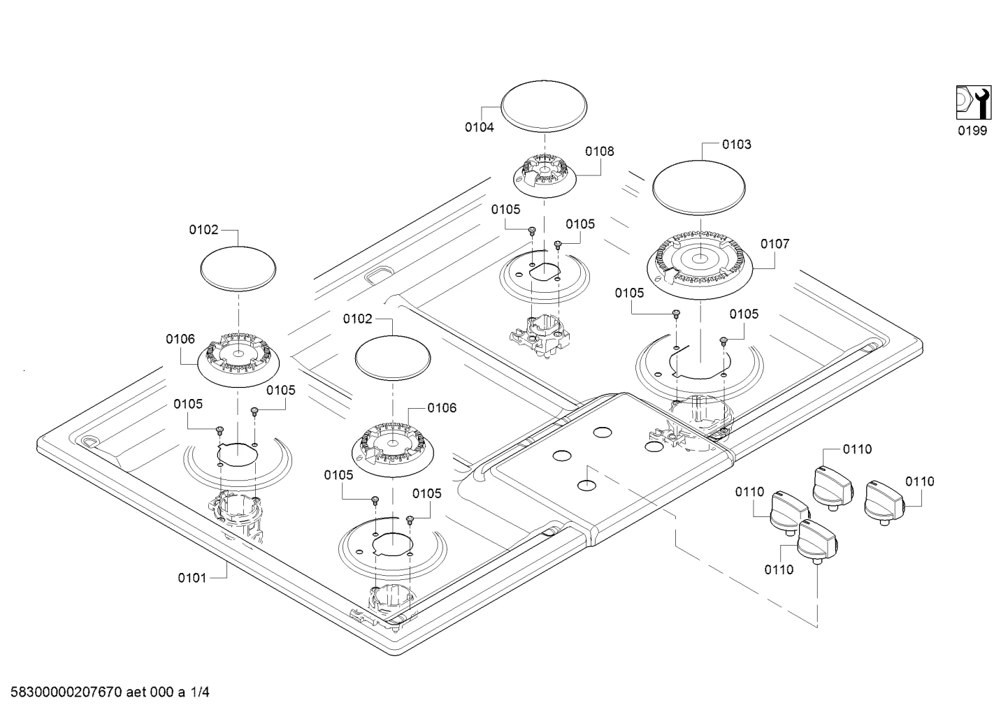 Maintop Assembly, 30", NGM5056UC