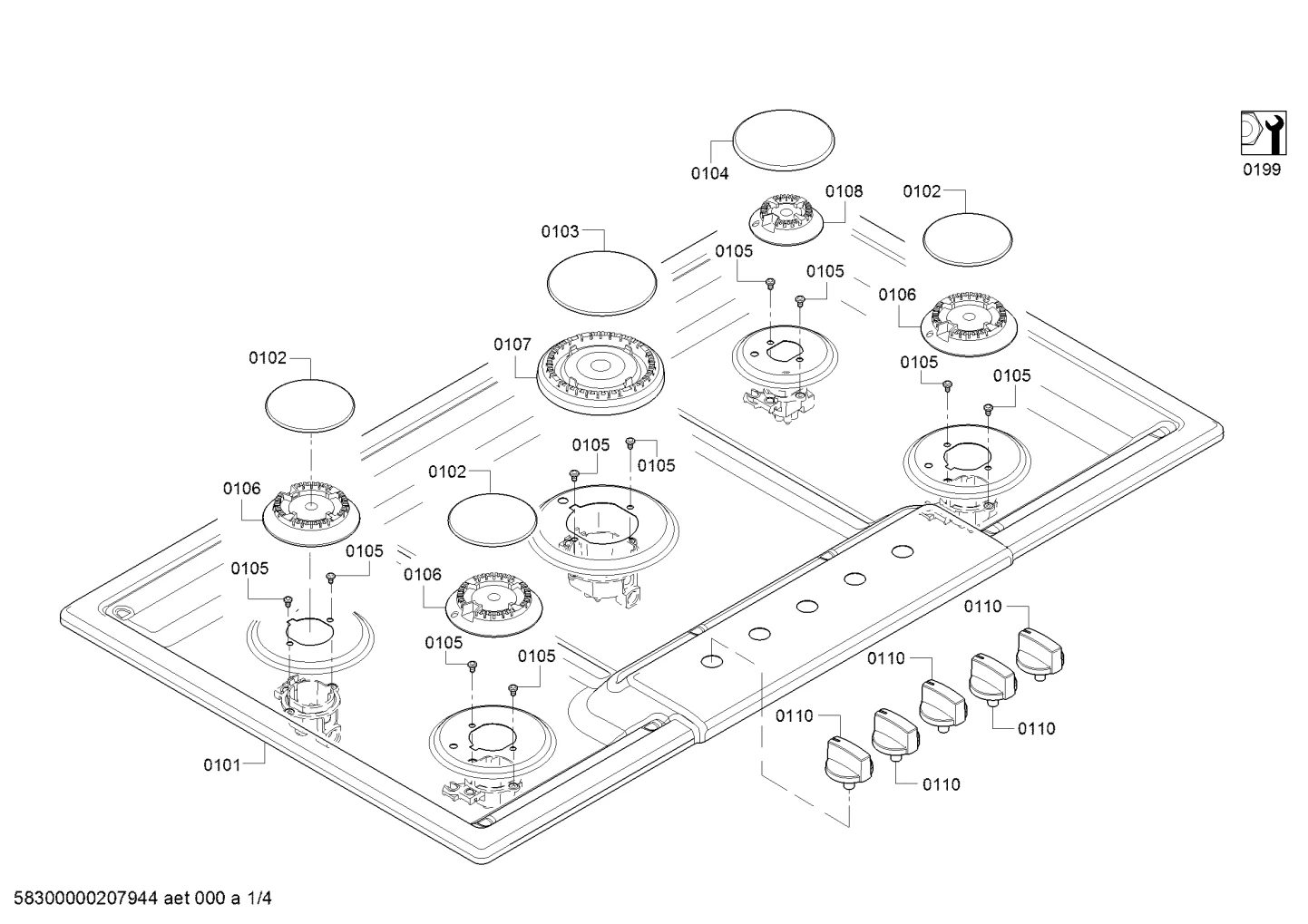 Maintop Assembly, 36", NGM5656UC