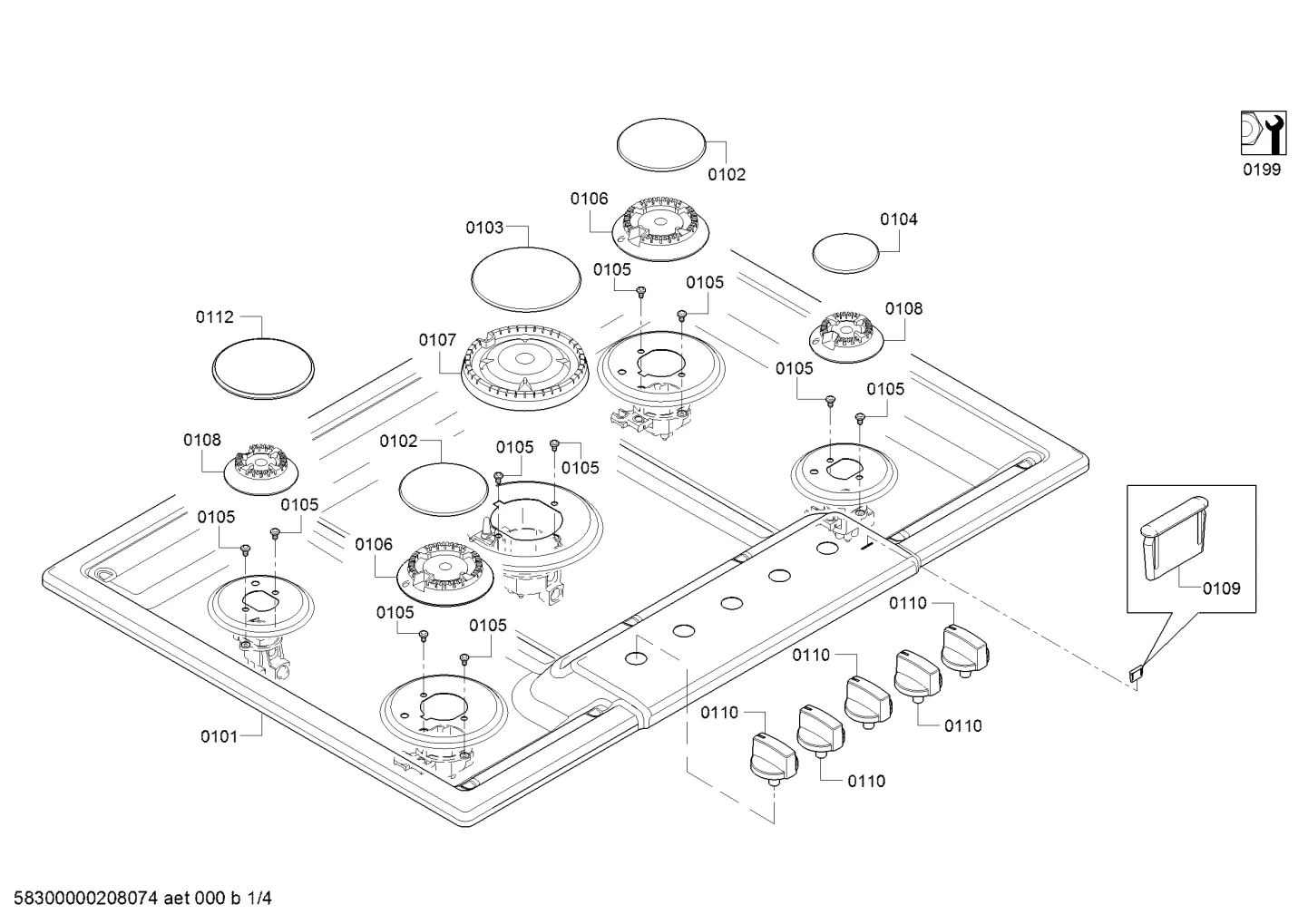 burnercaps rings, othergasparts (0101-0199)
