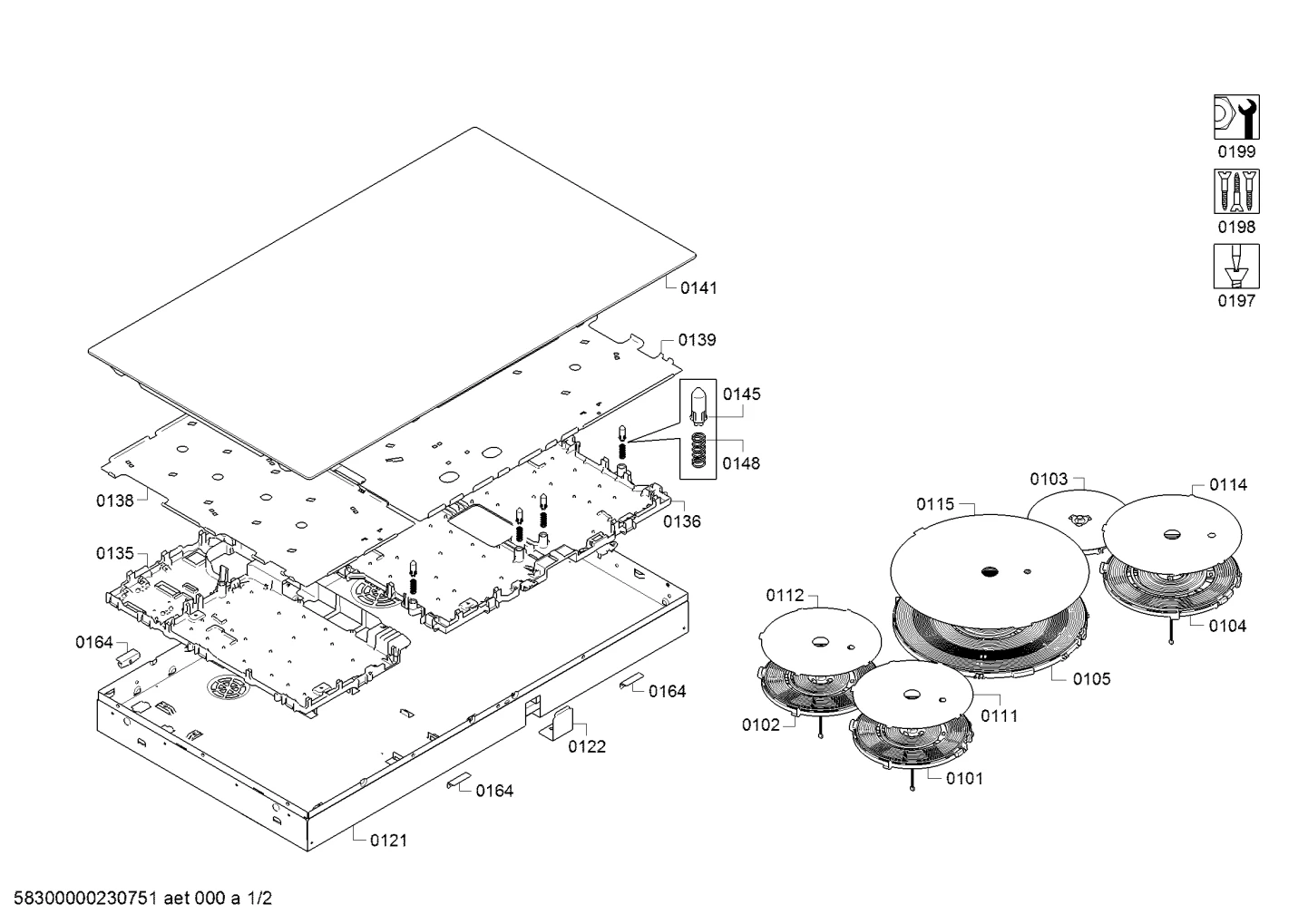 Screws, hotplates (0101-0199)