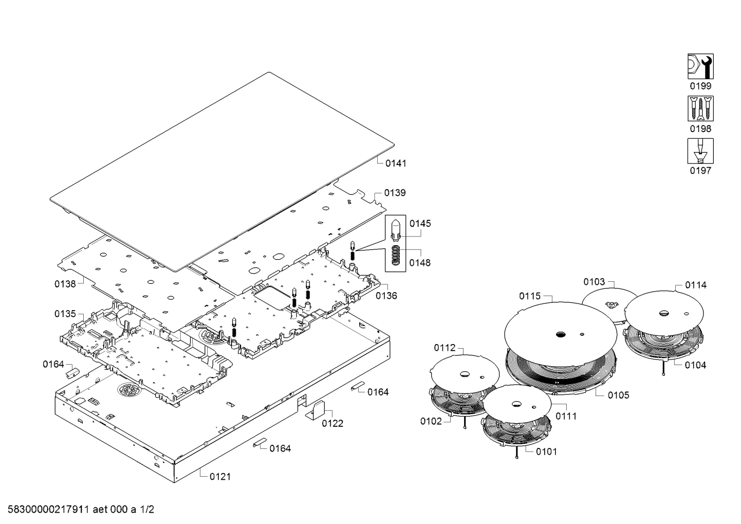 Screws, hotplates (0101-0199)