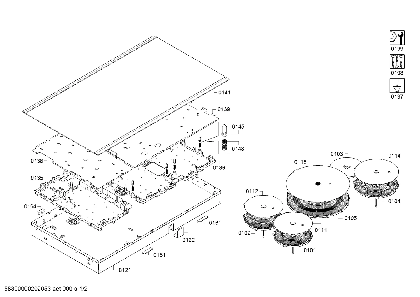 Screws, hotplates (0101-0199)