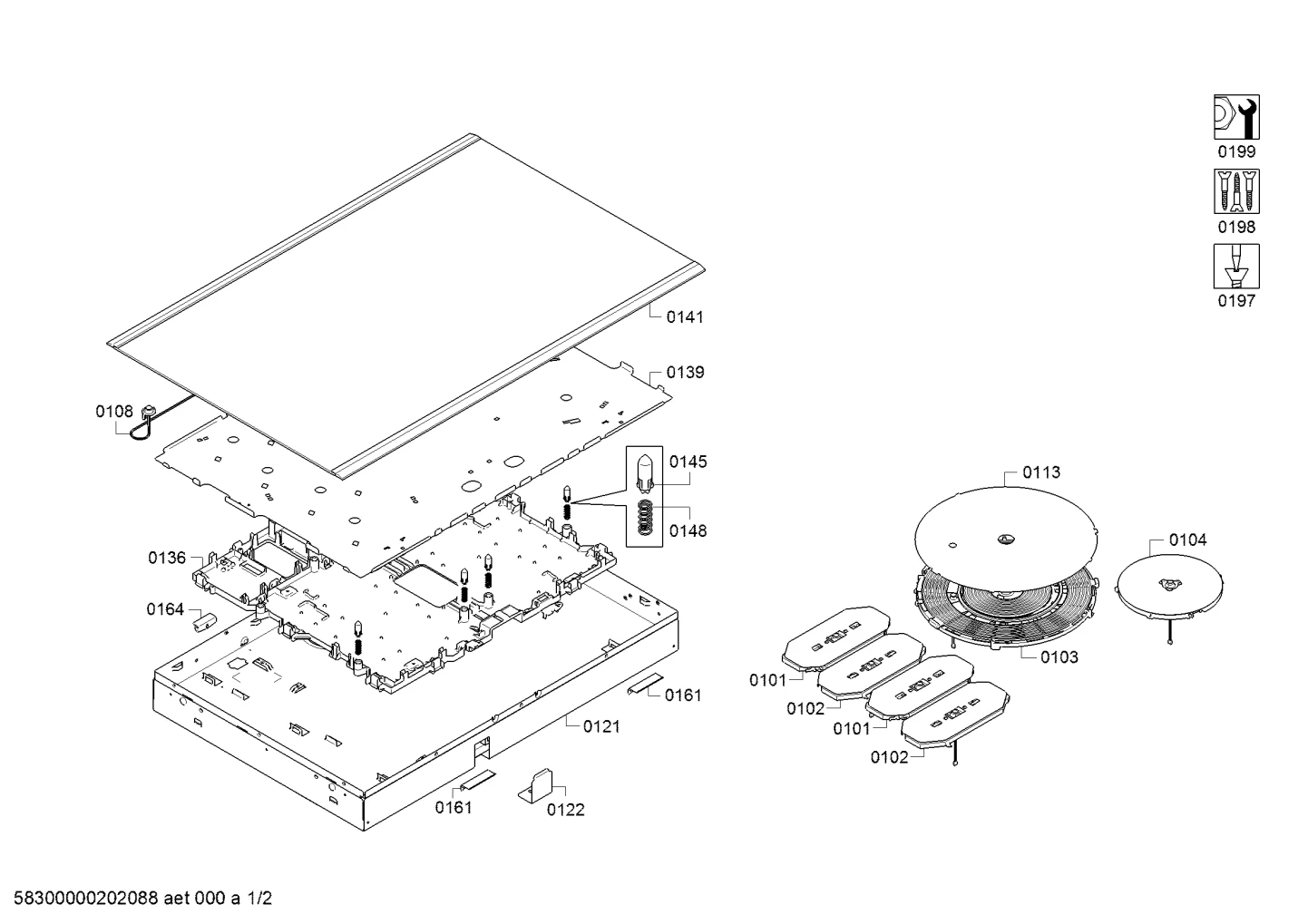Screws, hotplates (0101-0199)