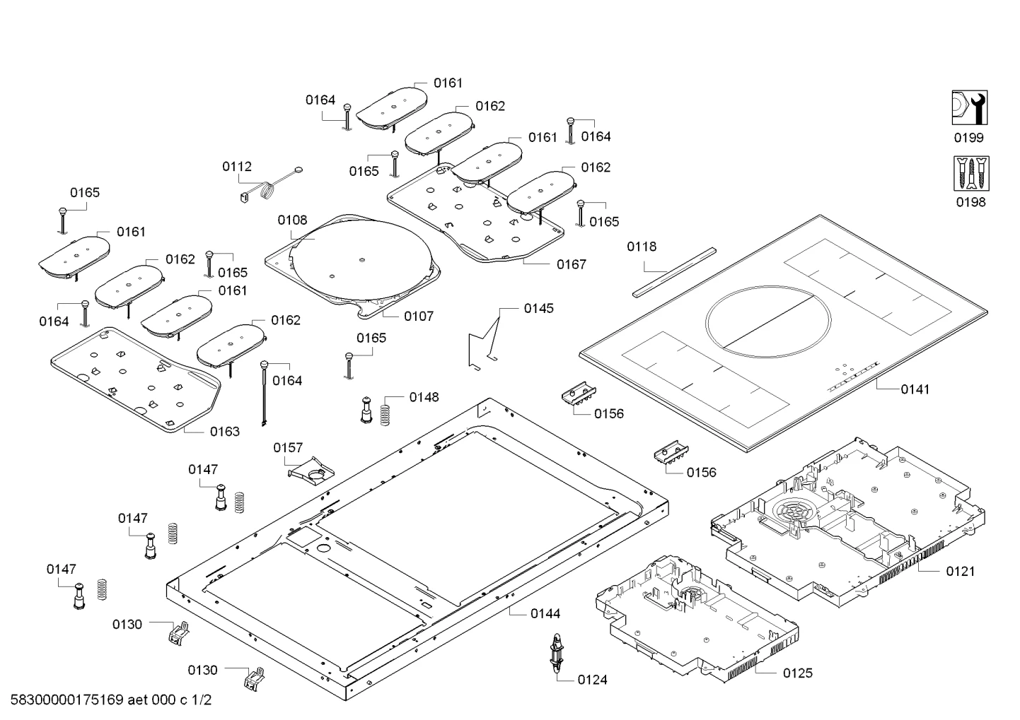Door & Housing, hotplates (0107-0199)