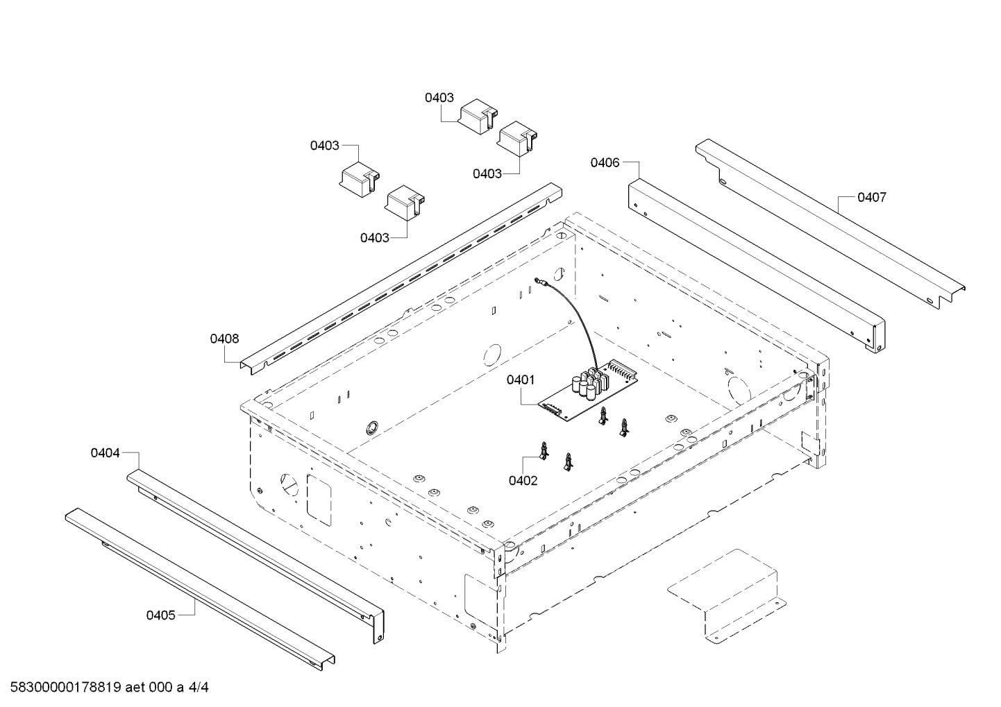 Trimplate Trim, Side, Cooktop, RT 30/36, Unwelded