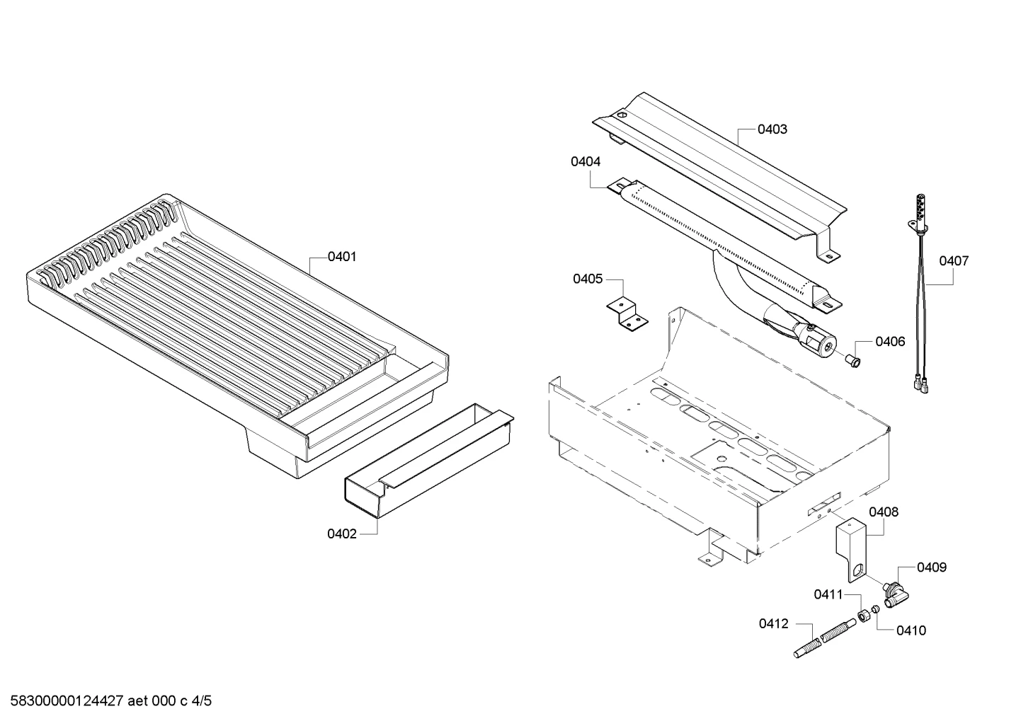 Bracket, Burner Support, Grill