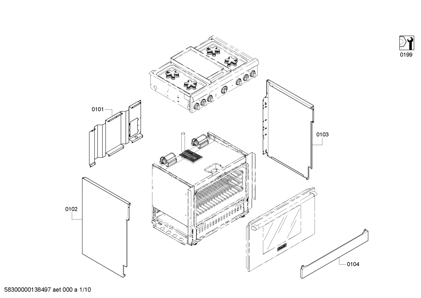 doors & housing, shelves trays (0101-0199)