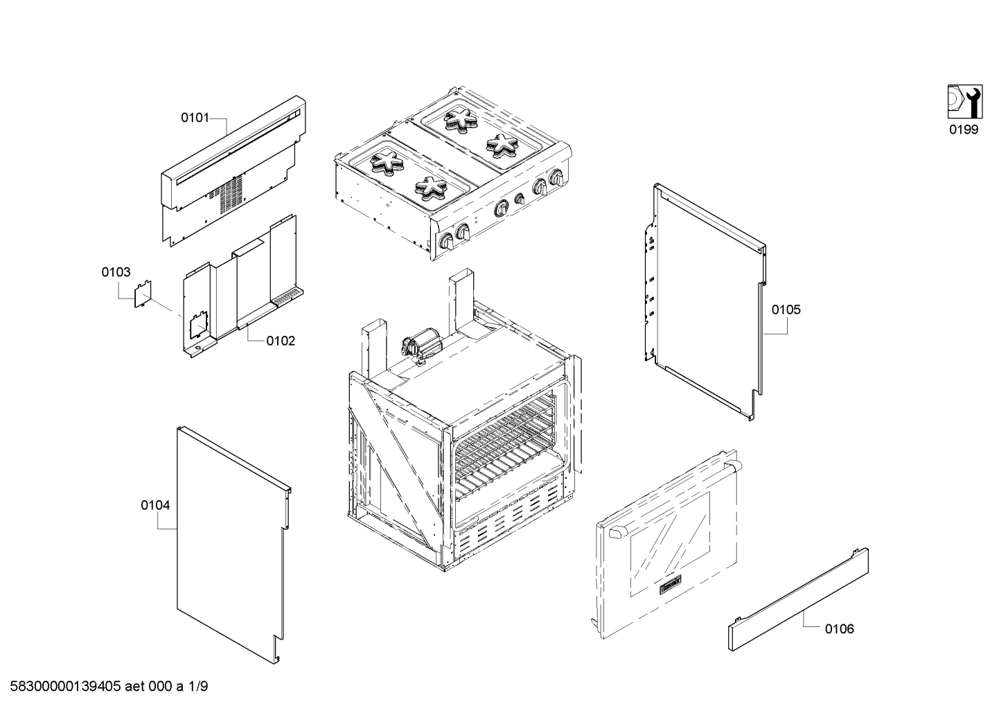 Door & Housing, shelves trays (0101-0199)
