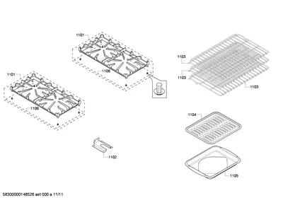 shelves trays (1101-1106)
