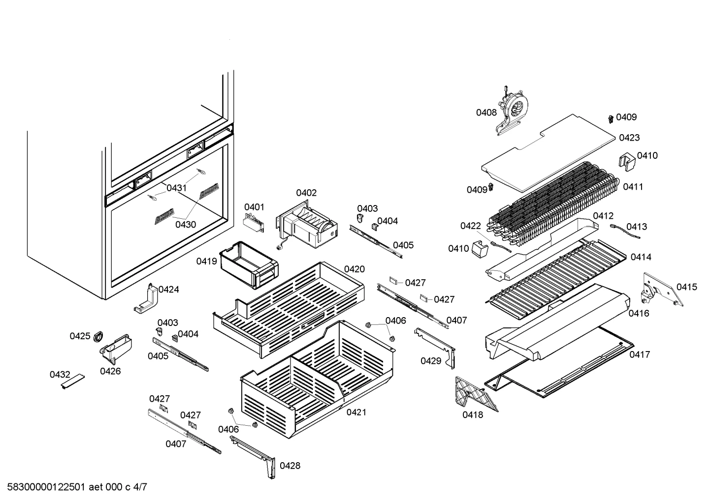 Fridge/Freezer Combination 36" (90 Cm) - Freezer Drawer - Upper