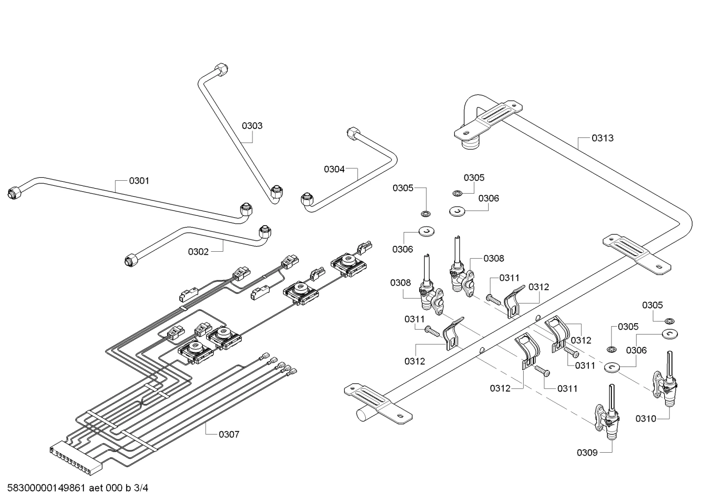 Harness, Control SGS304FS (Includes 4 Spark Switches)