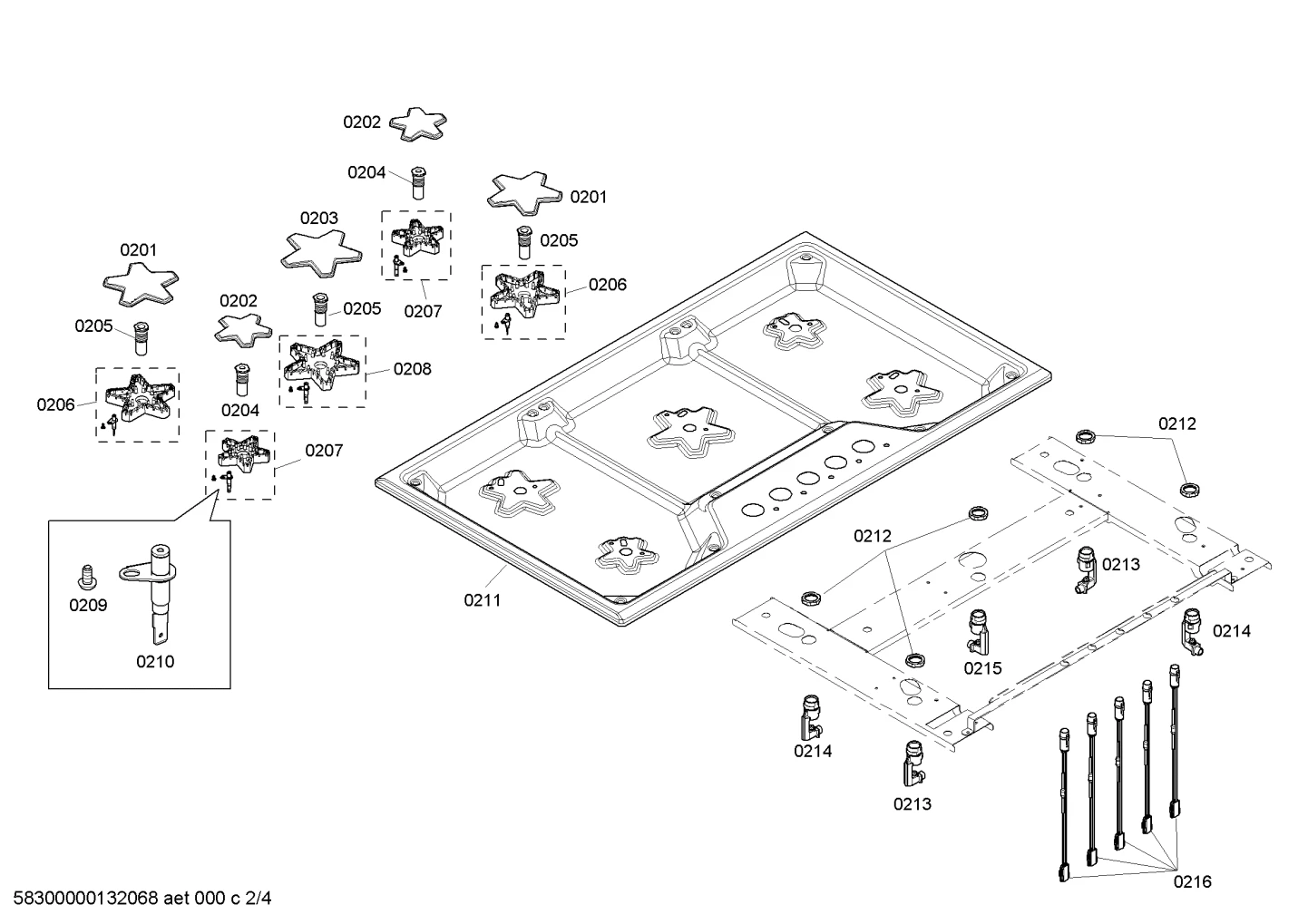Maintop For 36" Thd Gas Cooktop, SS, Laser-Etched