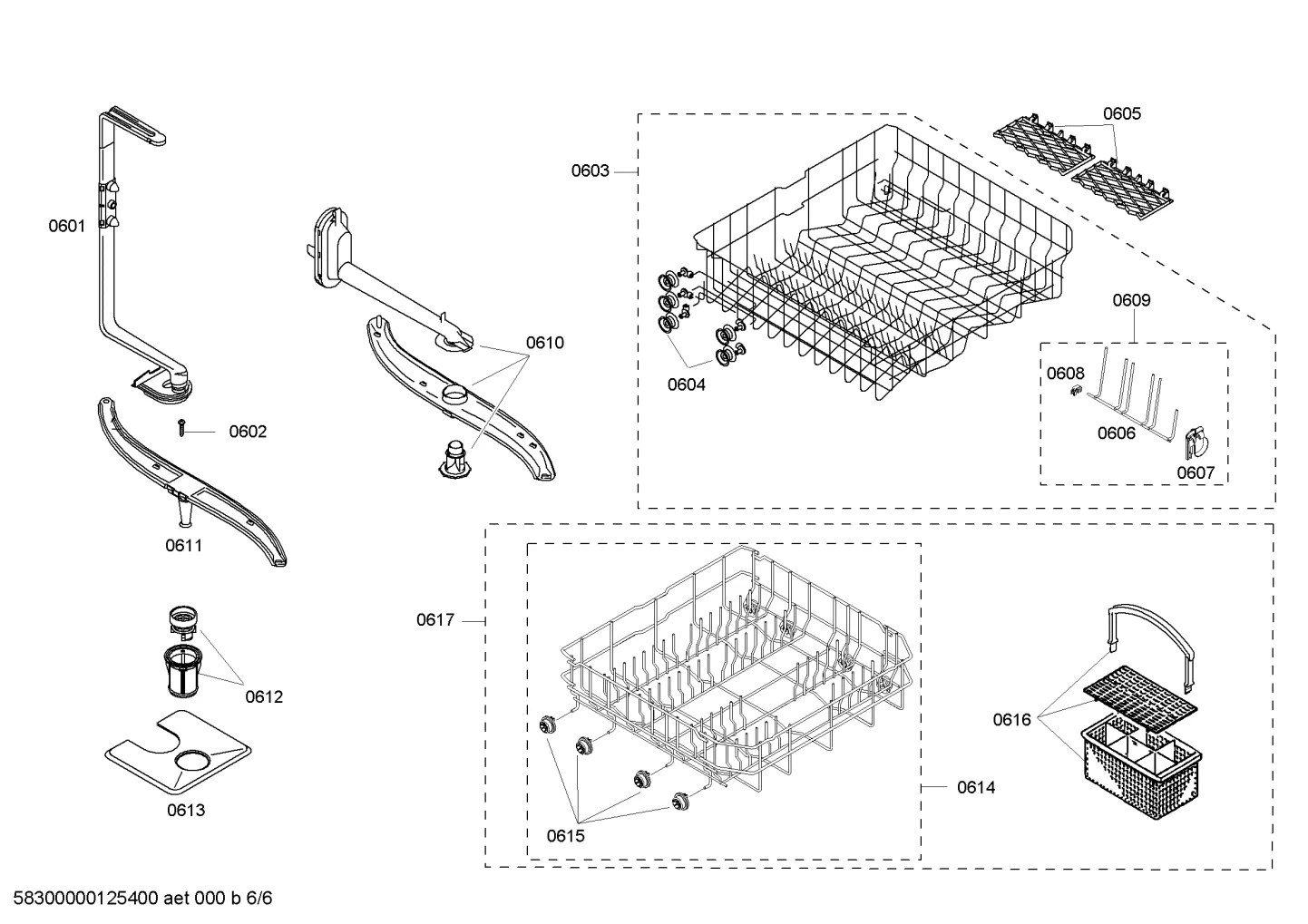 Holder Flip Tine Kit, Upper Rack