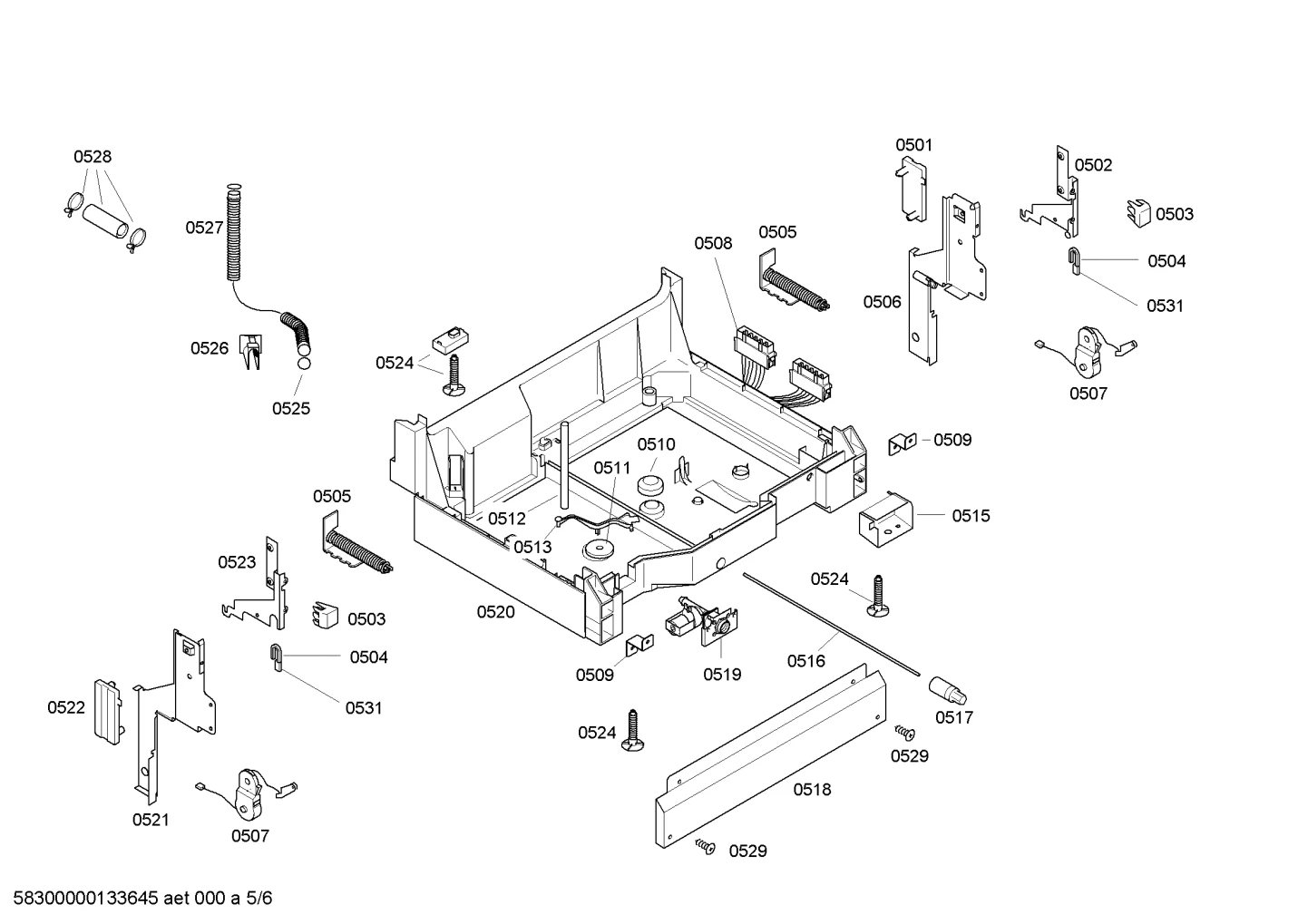 Wire Harness Base 630 K,Aqs, Short Pan