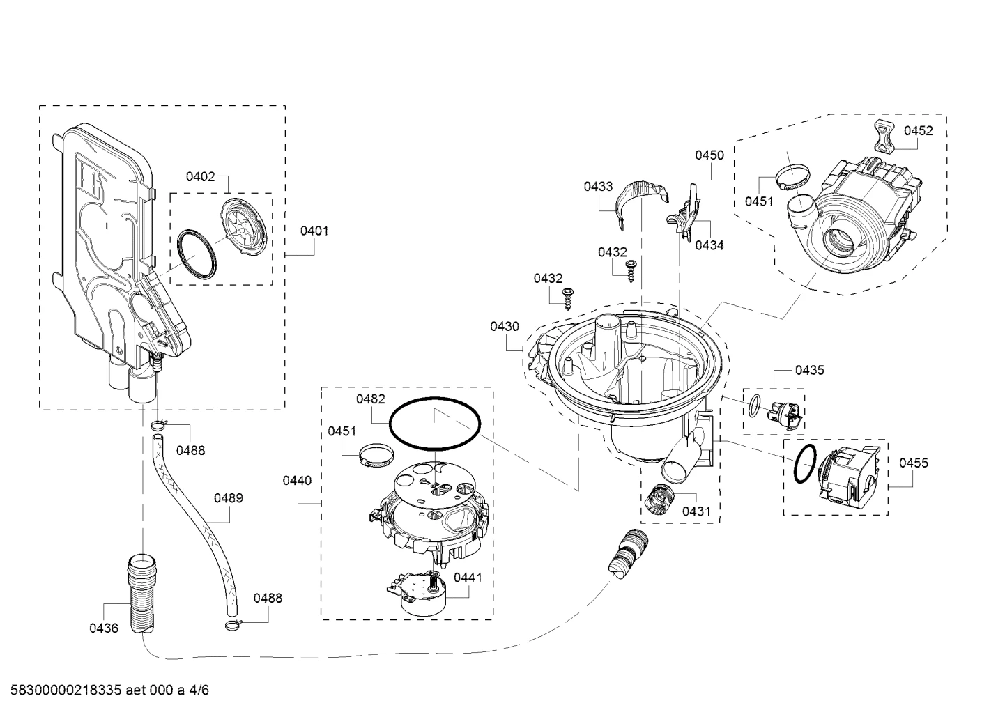 Door & Housing, Hoses (0401-8130)