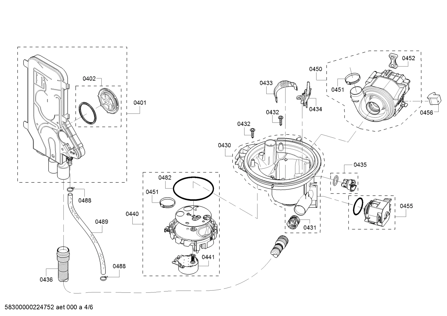 Door & Housing, Hoses (0401-8110)
