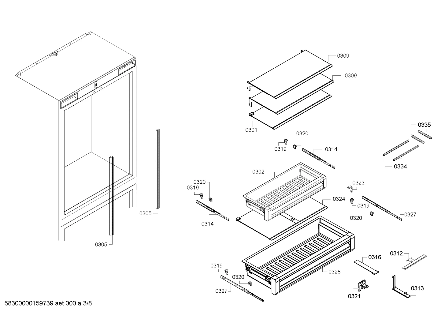 Glass Shelf For 30" (76 Cm) Fridge