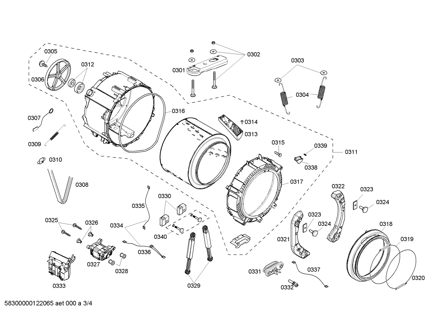 At Rear Tub Assy., W/ Bearings/Screws