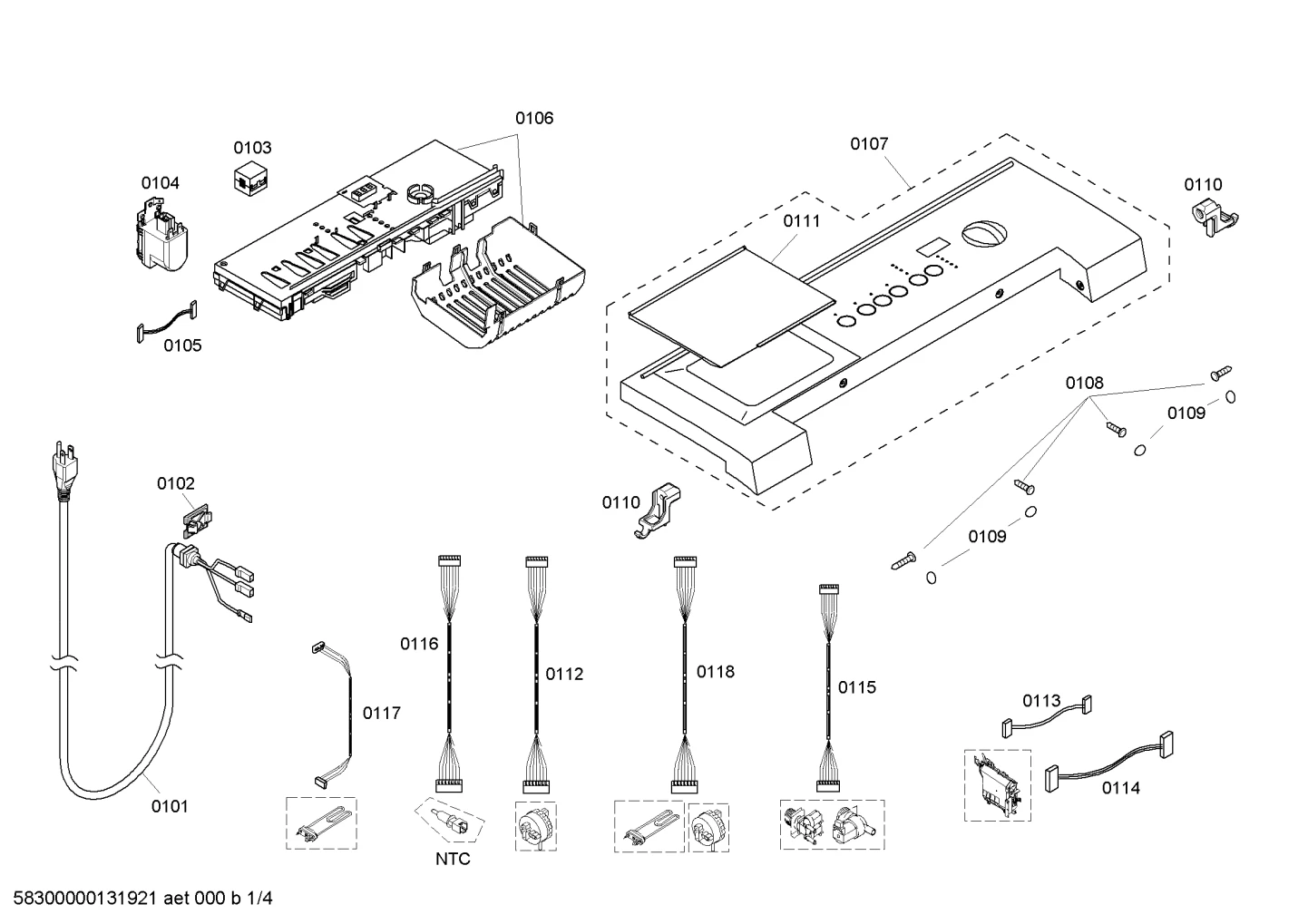Door & Housing, Screws (0101-0118)