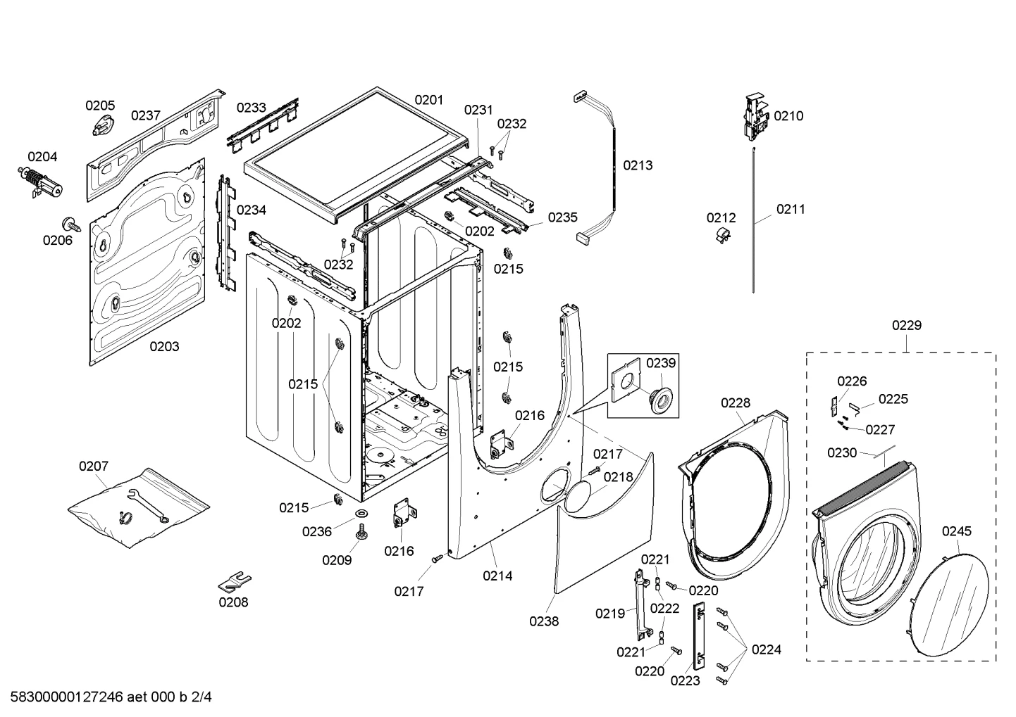 Door Assy, Silver W/ Silver Trim