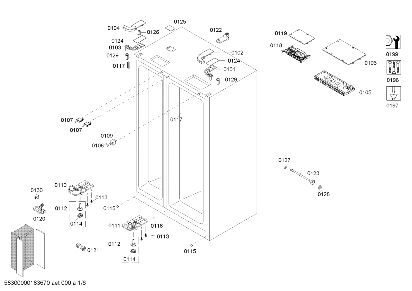Door & Housing, Hinges (0101-0199)