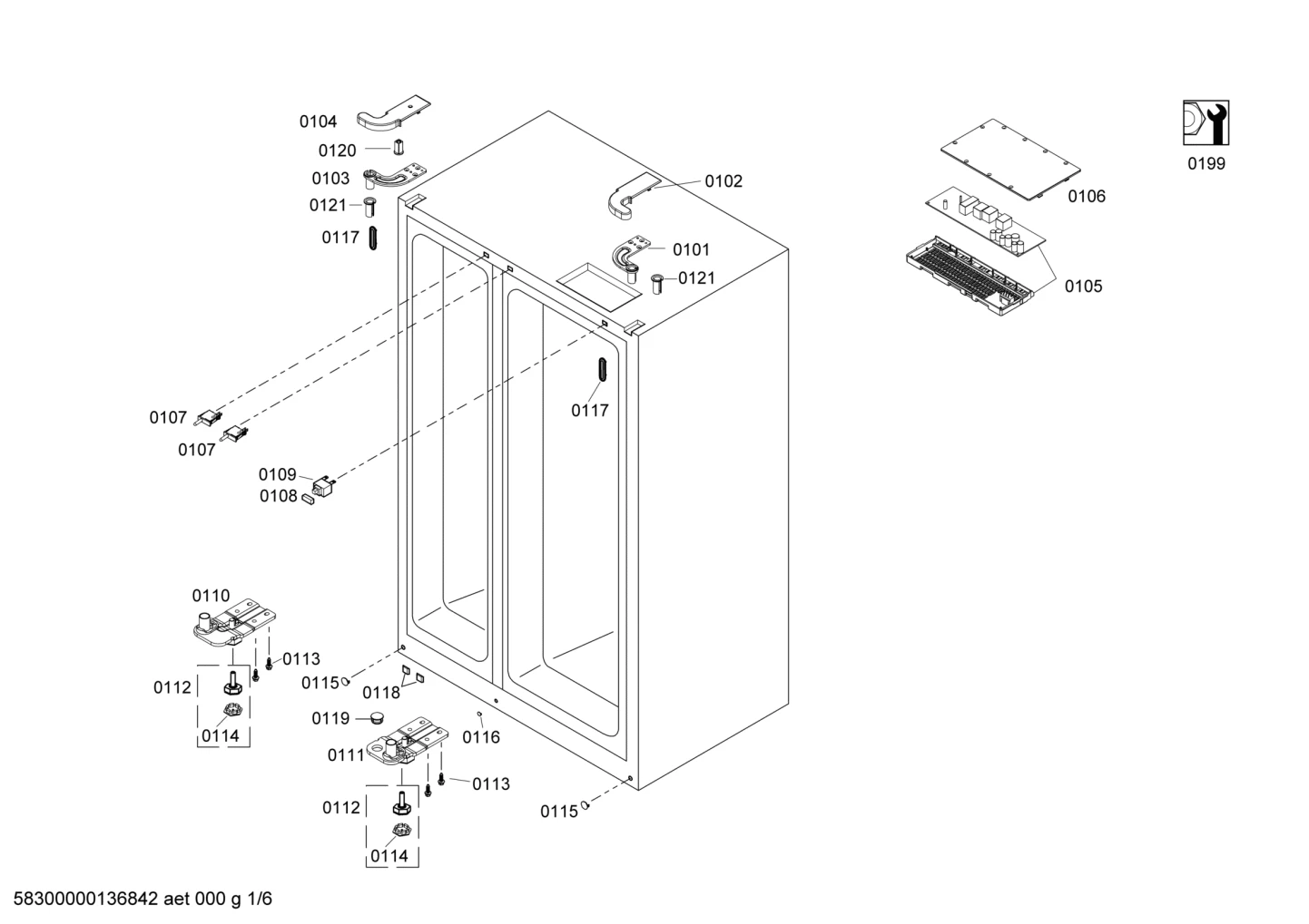 Door & Housing, Hinges (0101-0199)