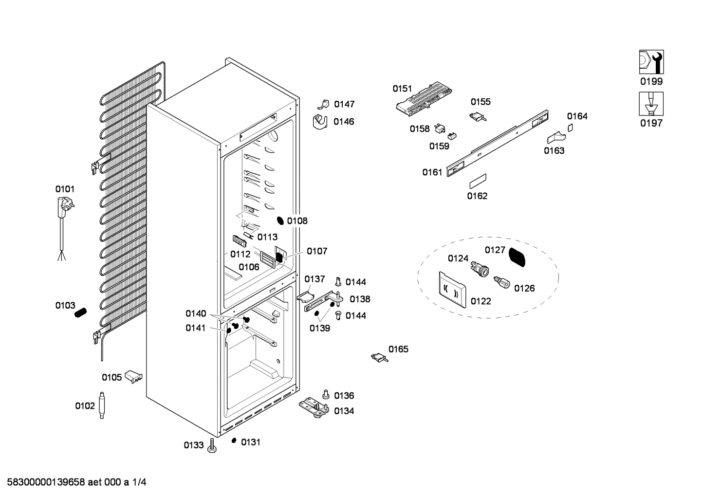 Door & Housing, shockabsorbers (0102-0158)