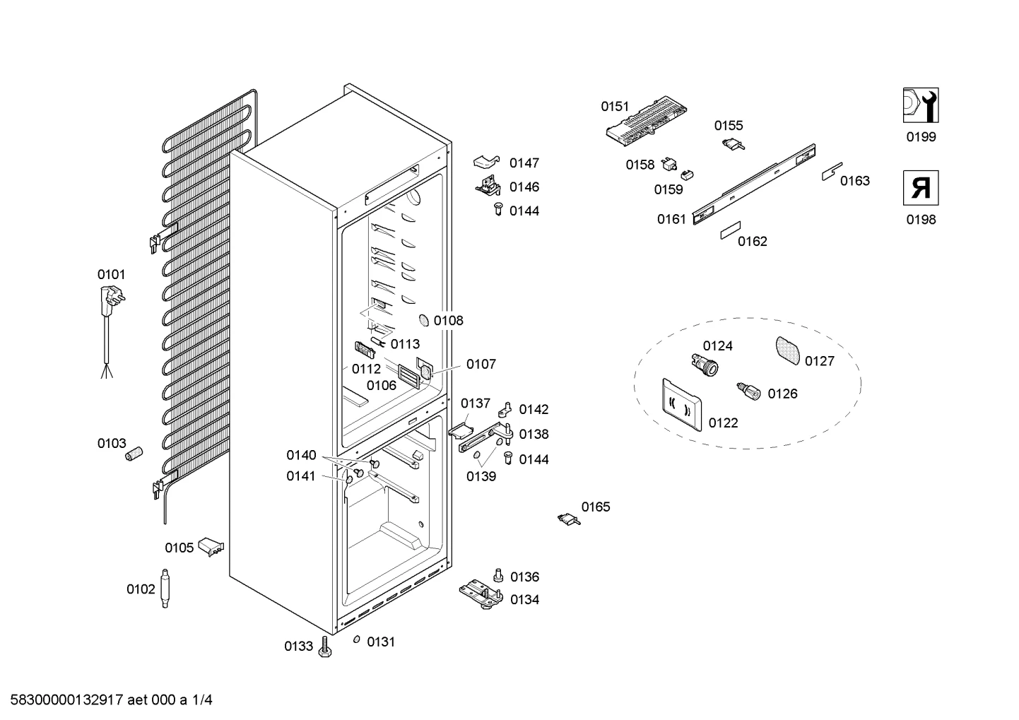 Door & Housing, shockabsorbers (0102-0158)